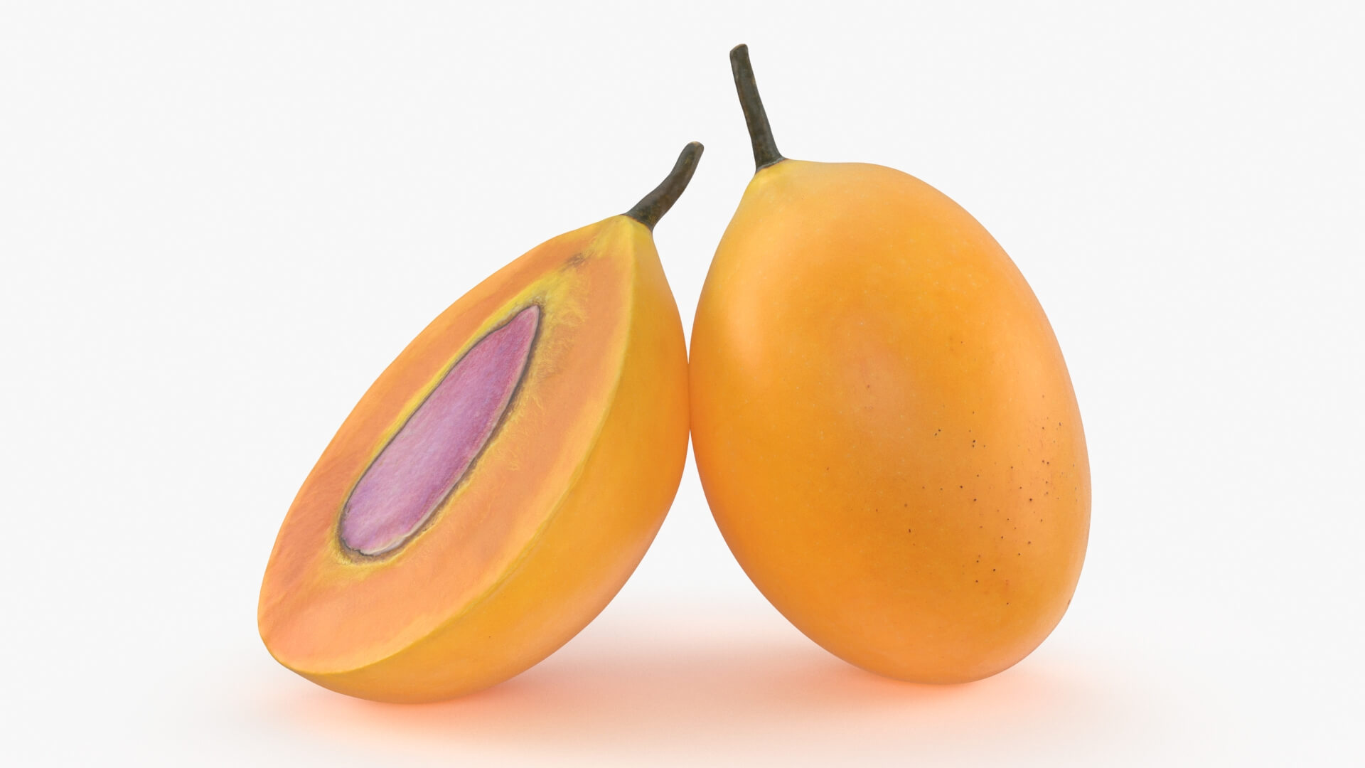 Whole and Half Marian Plum 3D Model