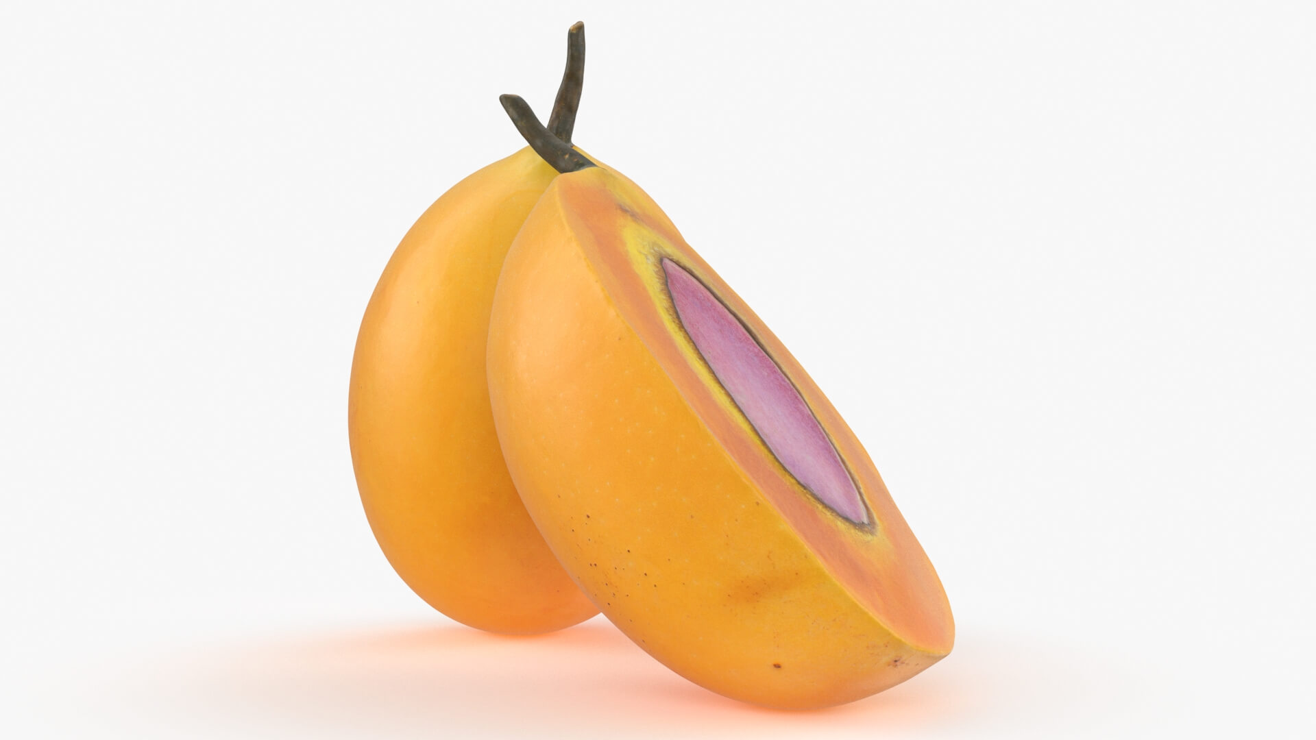 Whole and Half Marian Plum 3D Model