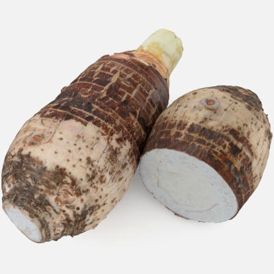 Whole And Half Taro Root