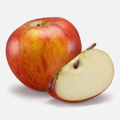 Whole Apple with Slice Red
