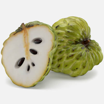 Whole Cherimoya and Half