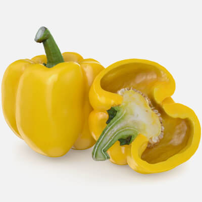 Yellow Bell Pepper Whole and Half