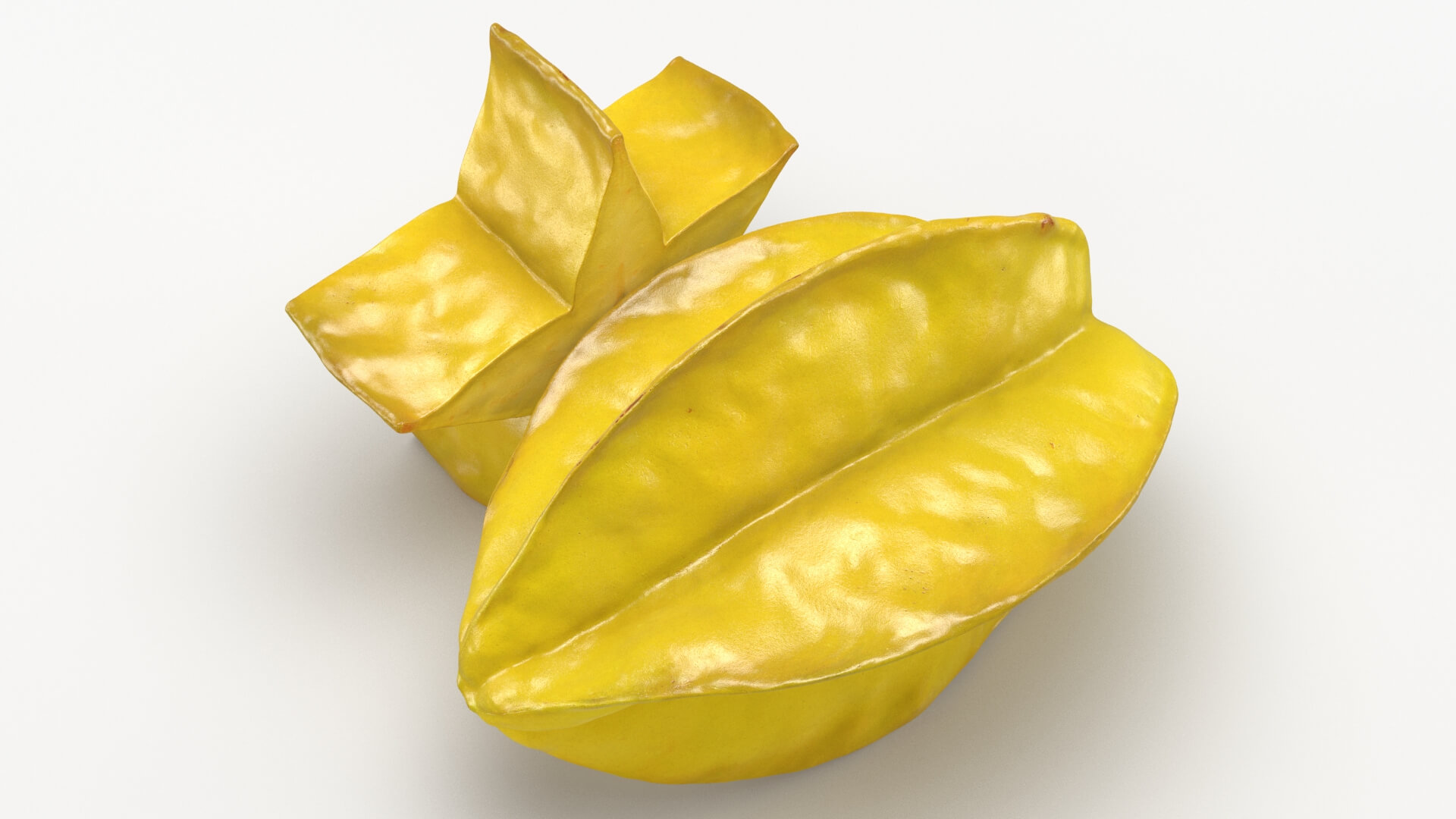 Yellow Star Fruit and Slice 3D Model