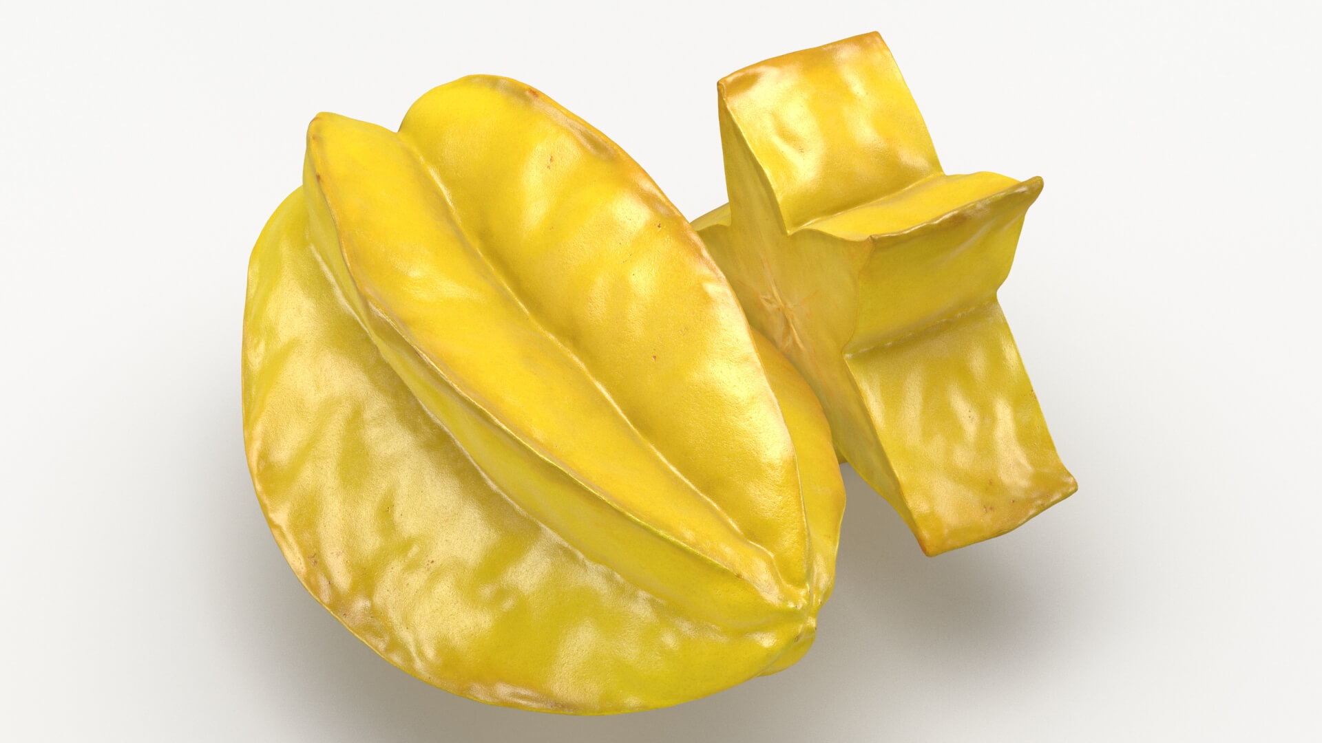 Yellow Star Fruit and Slice 3D Model