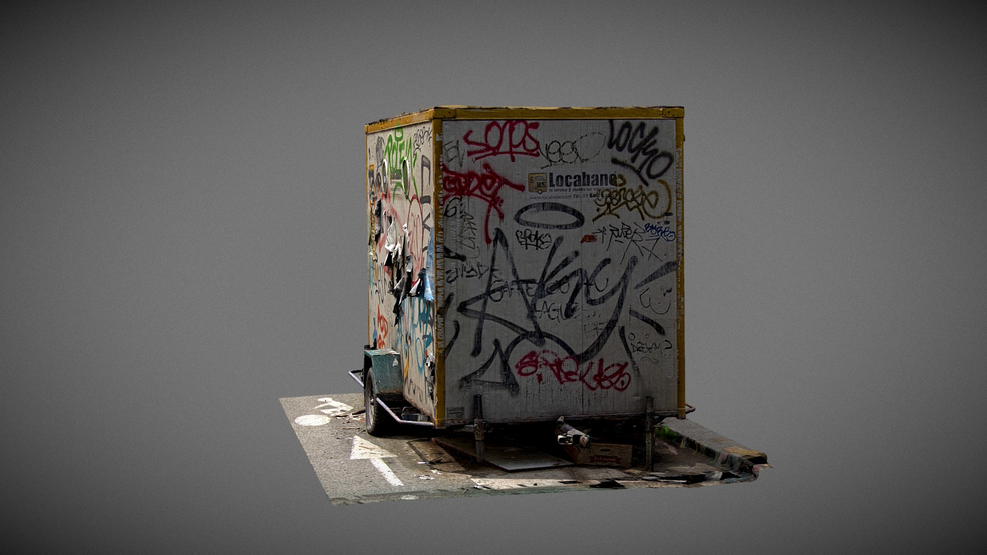 Abandonned prefab cabin 3D Model