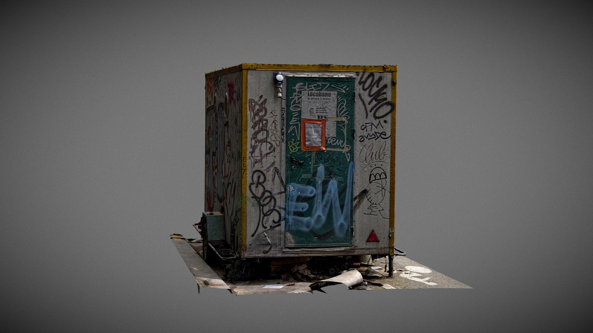 Abandonned prefab cabin 3D Model