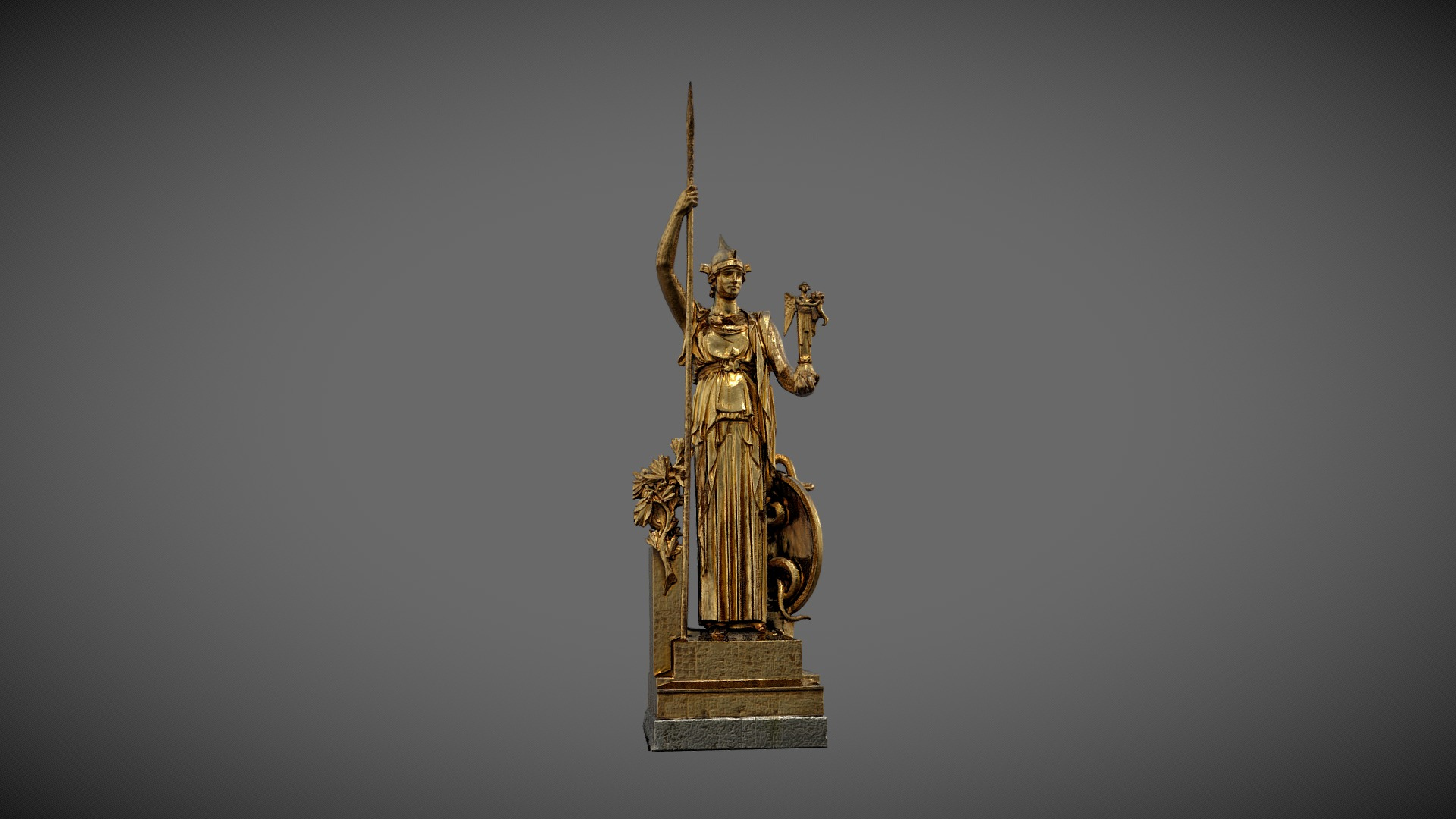 Athena Gold statue from Porte Dor&eacutee 1931 3D Model