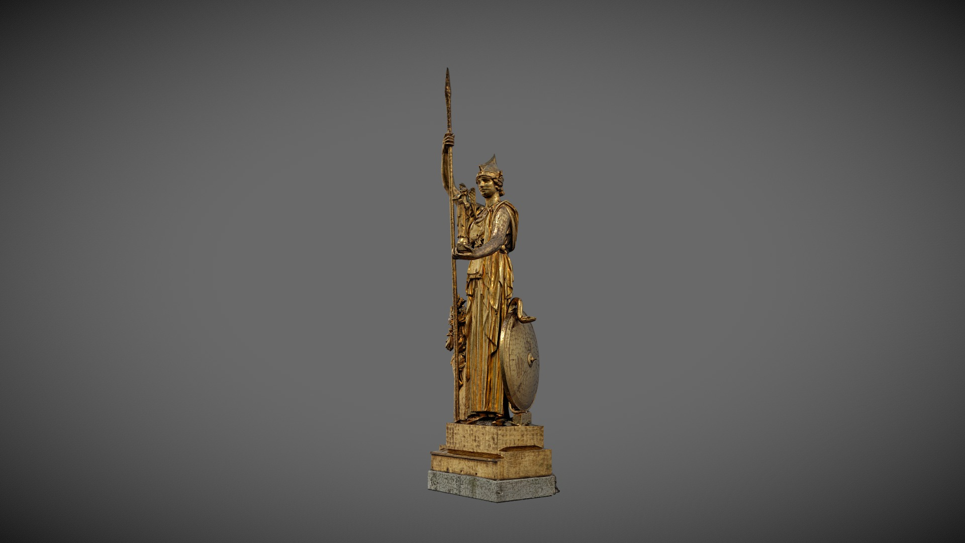 Athena Gold statue from Porte Dor&eacutee 1931 3D Model