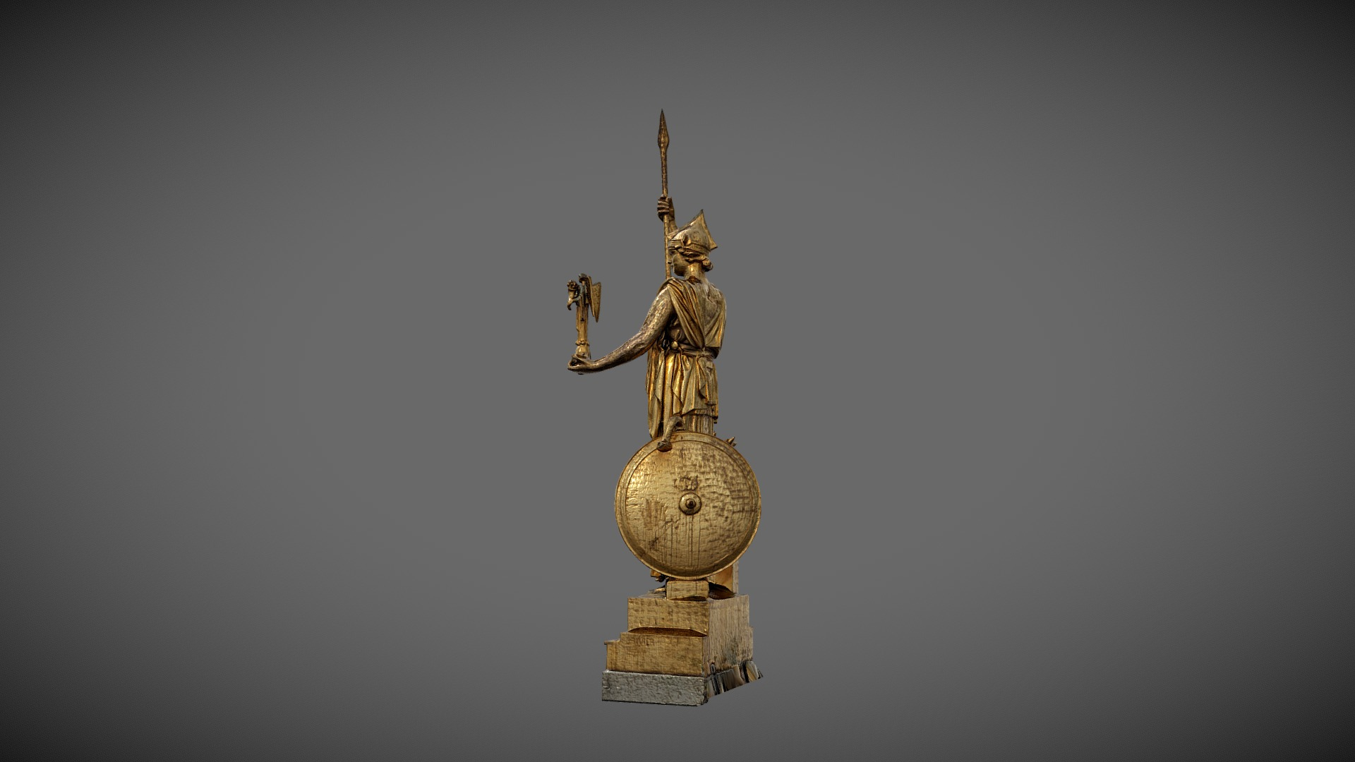 Athena Gold statue from Porte Dorée 1931 3D Model