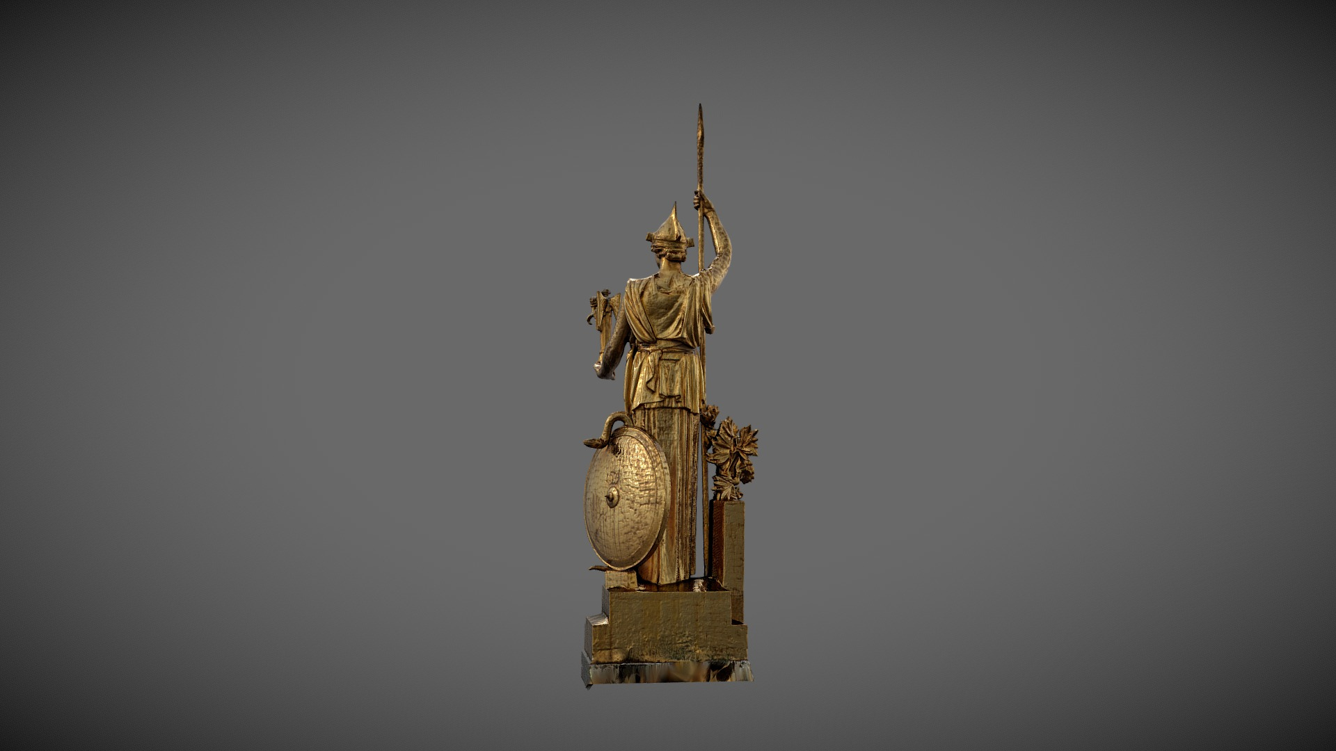 Athena Gold statue from Porte Dorée 1931 3D Model