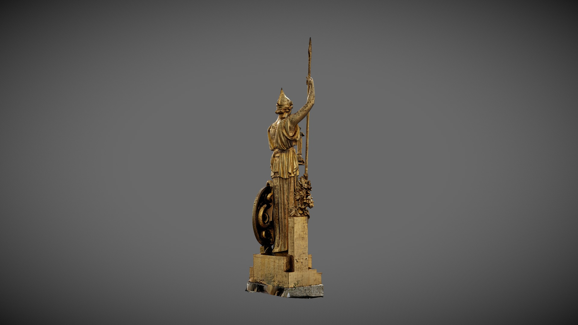 Athena Gold statue from Porte Dor&eacutee 1931 3D Model