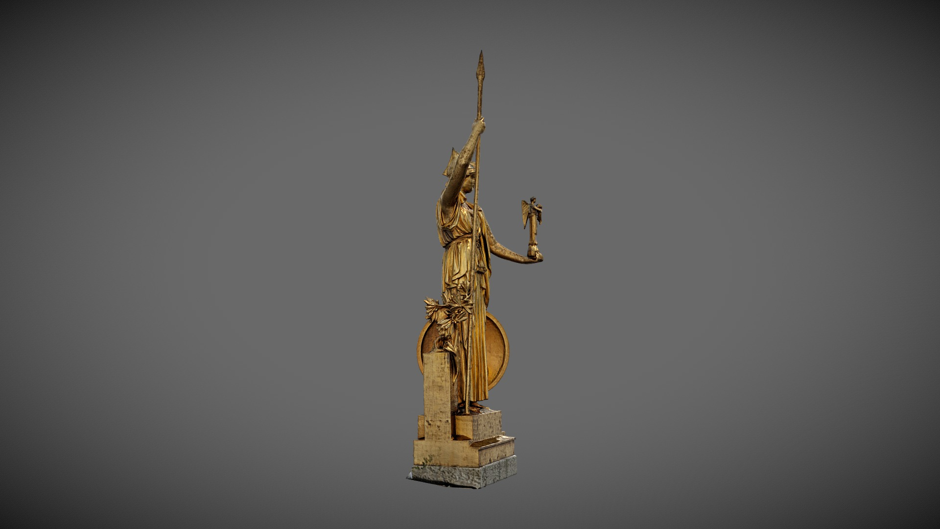 Athena Gold statue from Porte Dor&eacutee 1931 3D Model