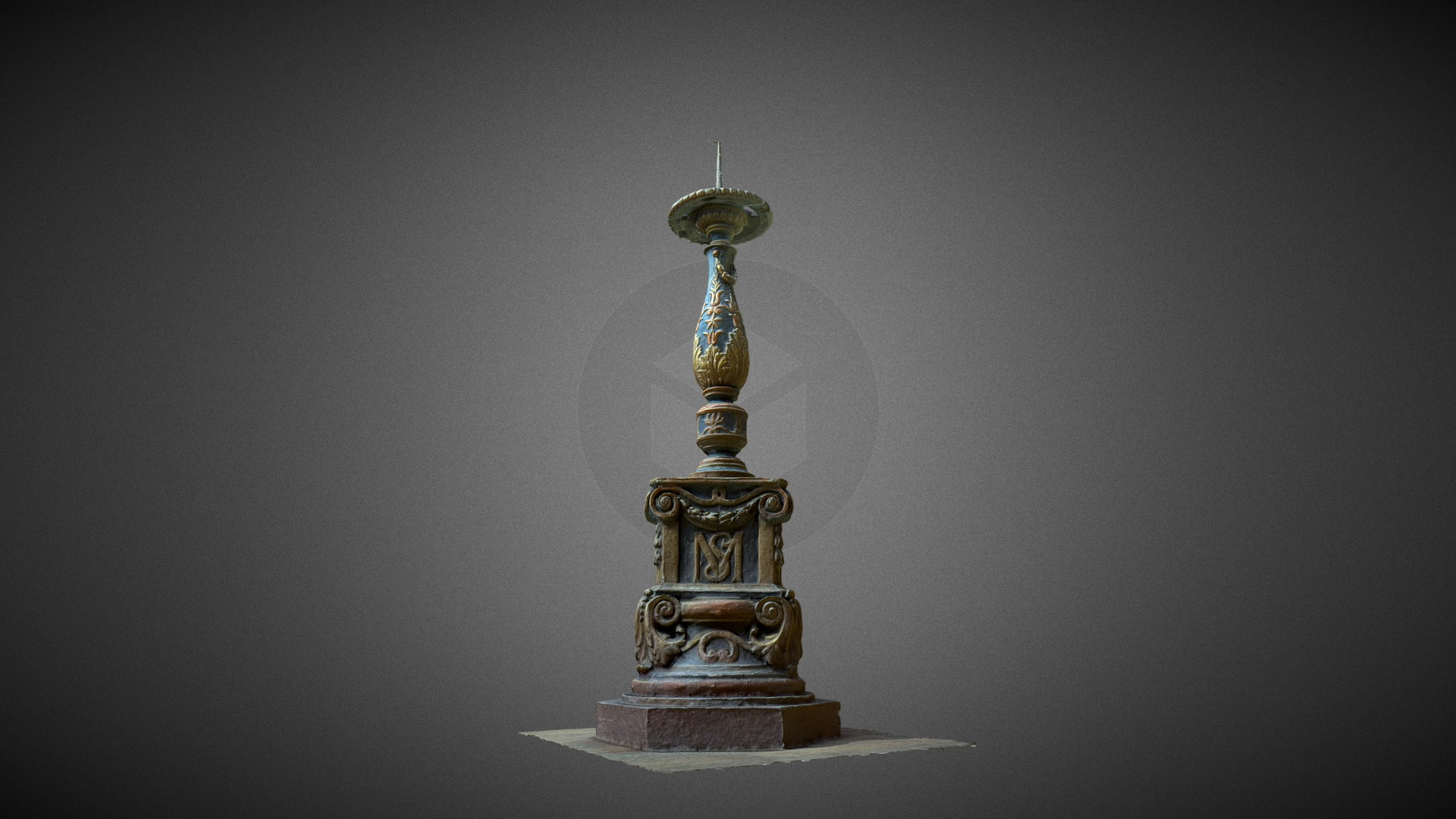 Big Christian Candlestick XIX 3D Model