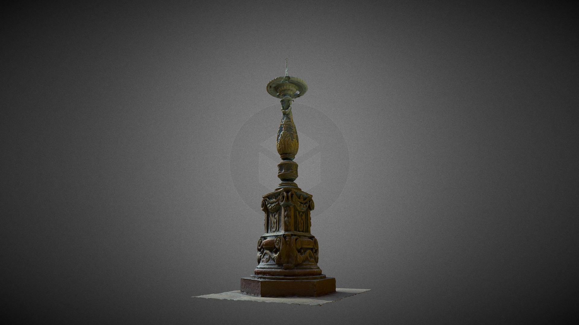 Big Christian Candlestick XIX 3D Model
