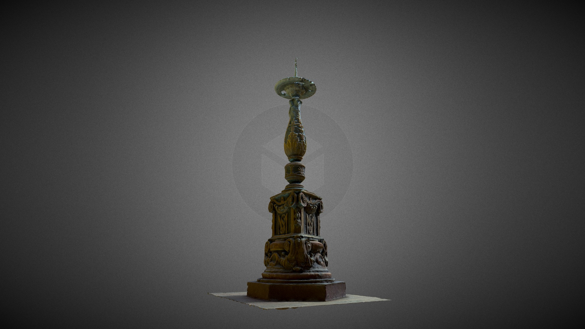 Big Christian Candlestick XIX 3D Model