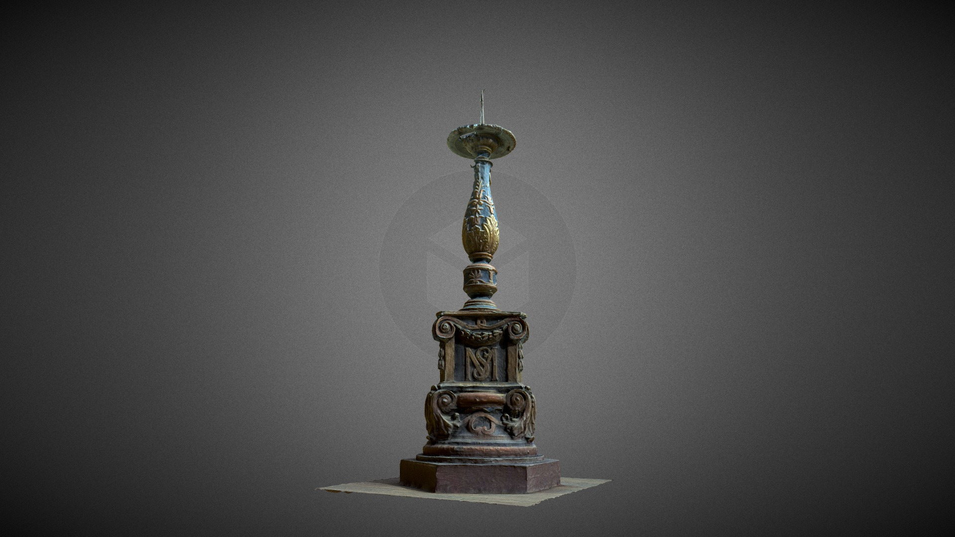 Big Christian Candlestick XIX 3D Model