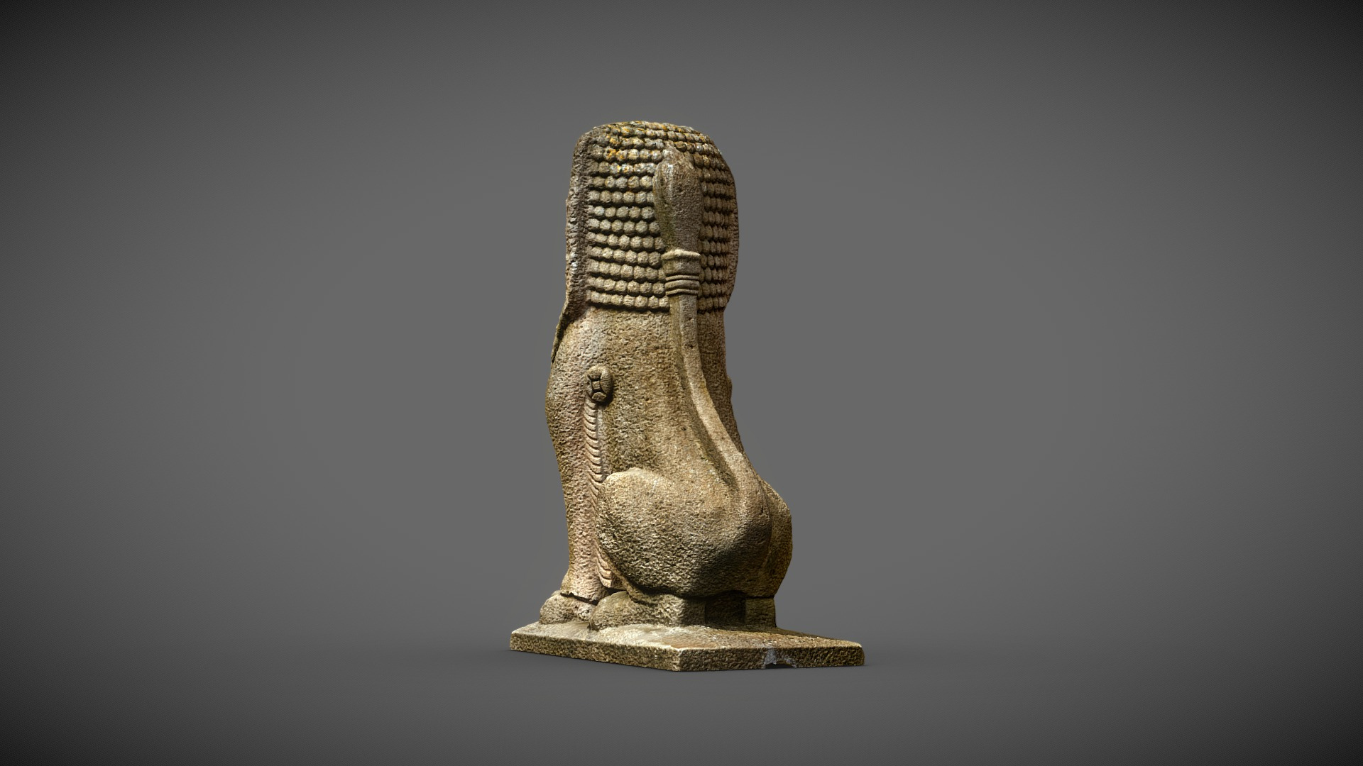 Cambodian granite Lion 1957 3D Model