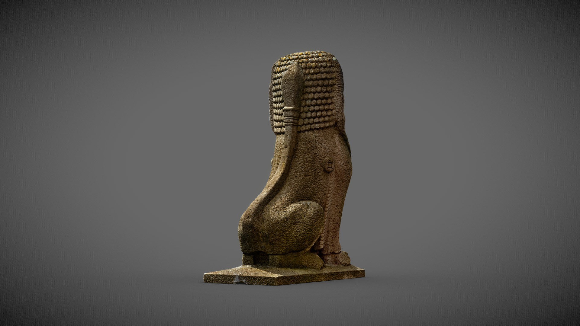 Cambodian granite Lion 1957 3D Model