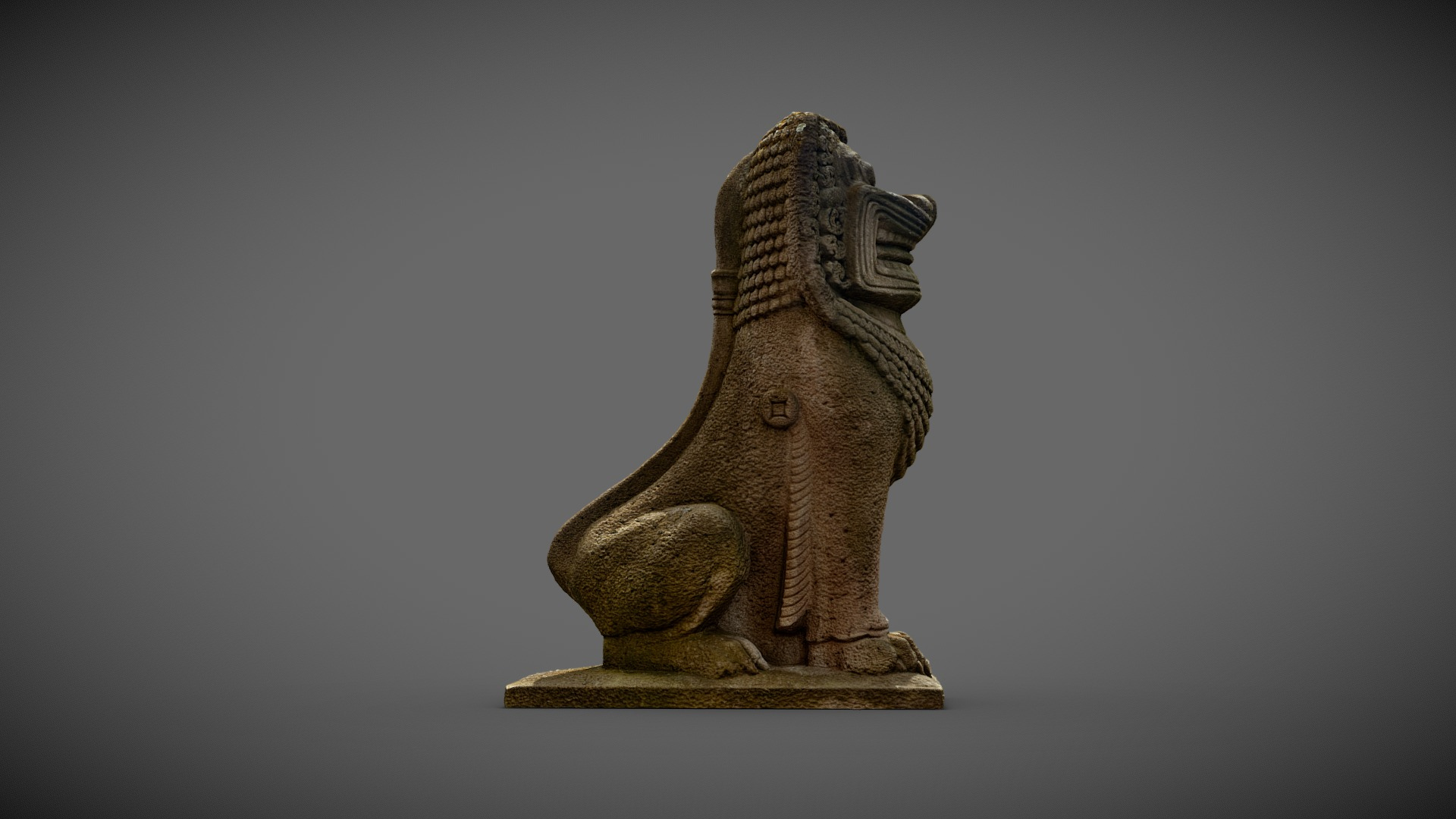 Cambodian granite Lion 1957 3D Model