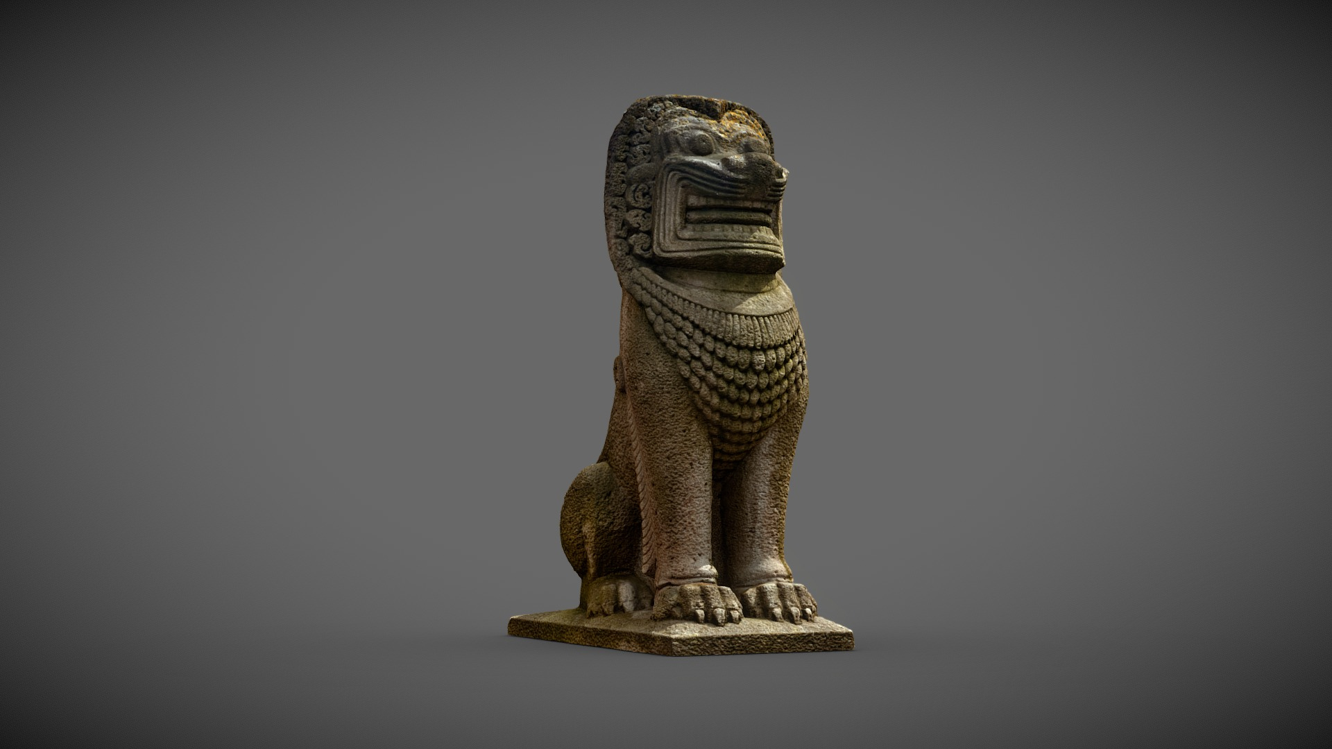 Cambodian granite Lion 1957 3D Model
