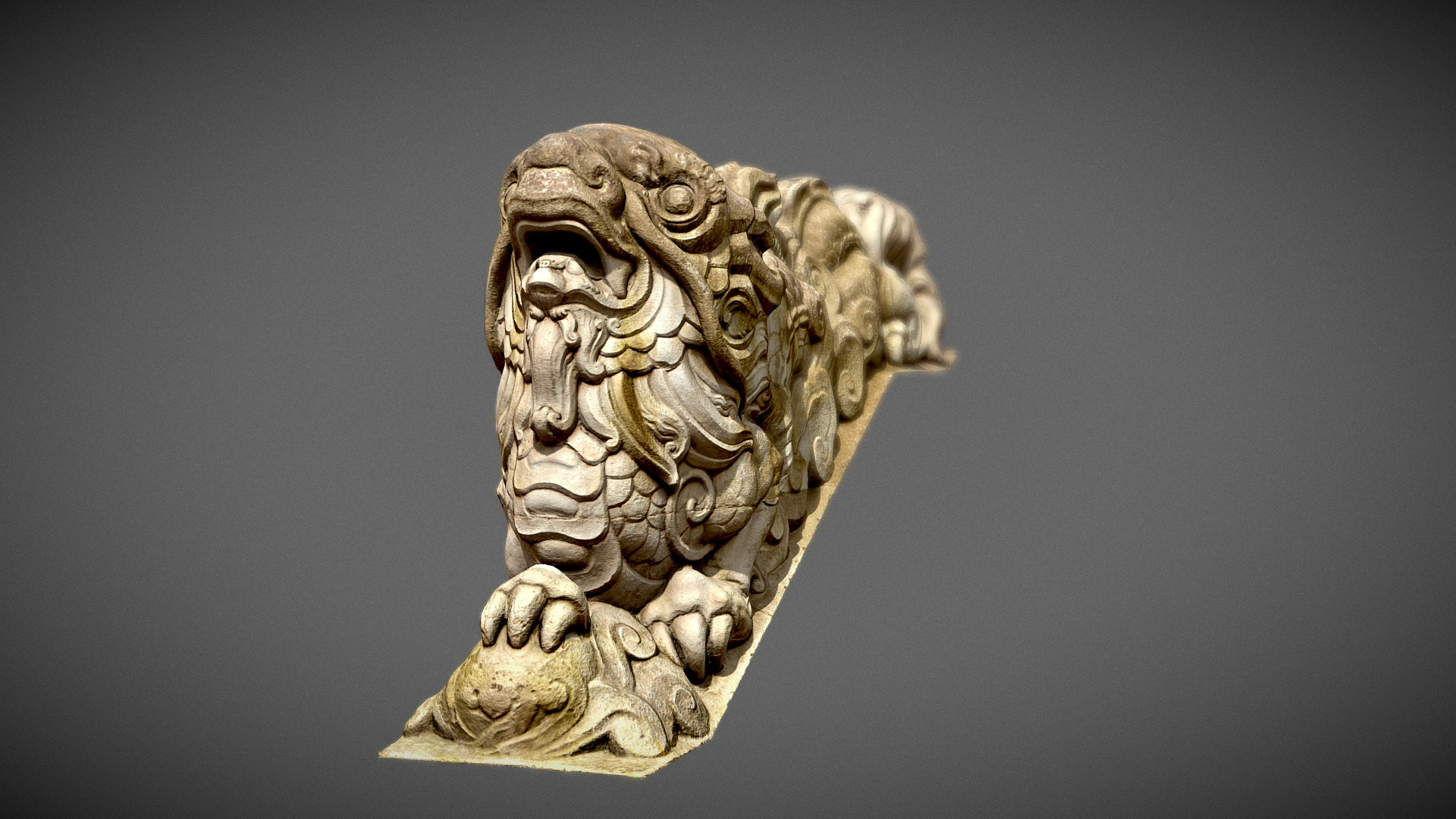 Chinese Dragon Sculpture 3D Model