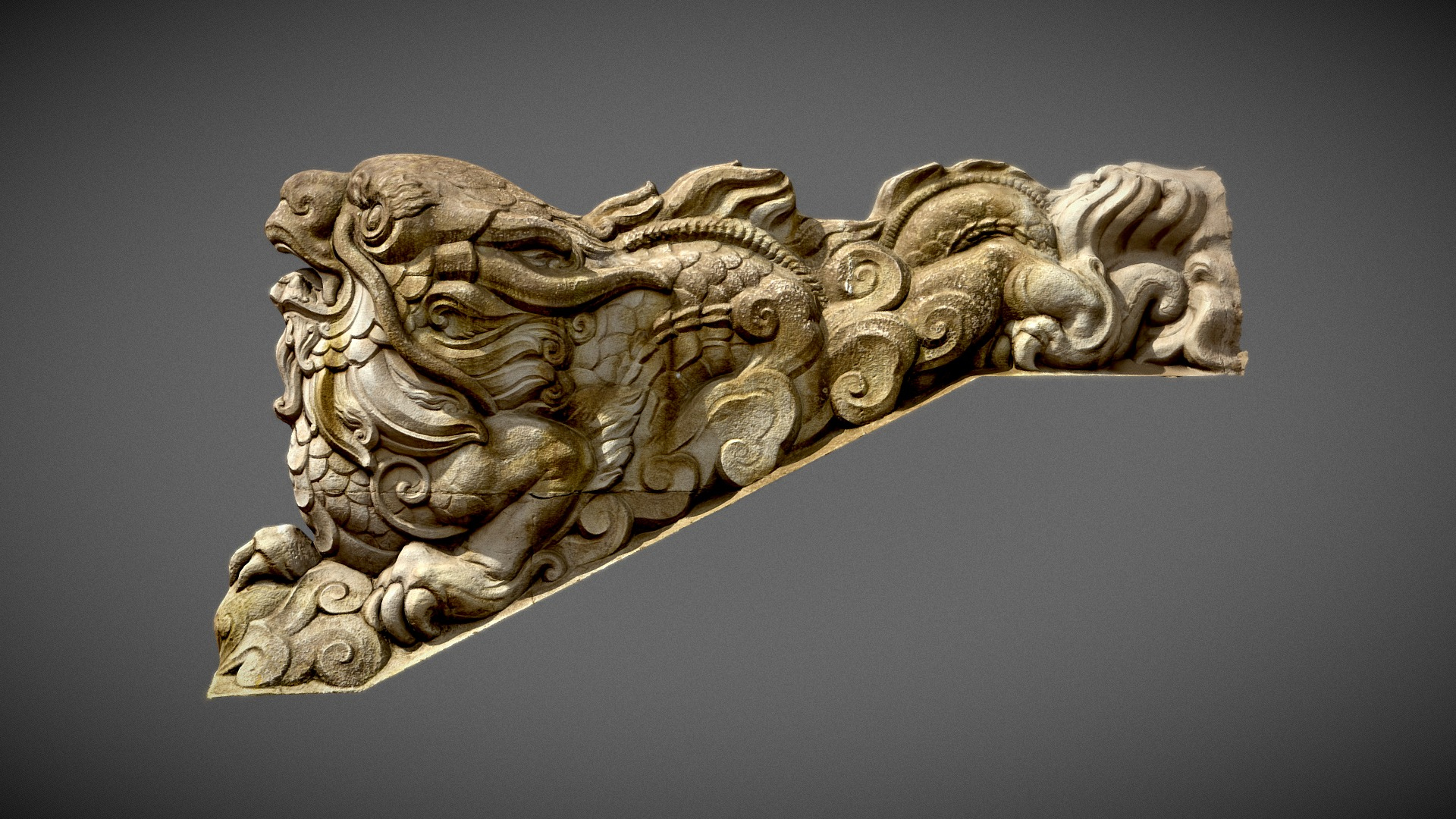 Chinese Dragon Sculpture 3D Model