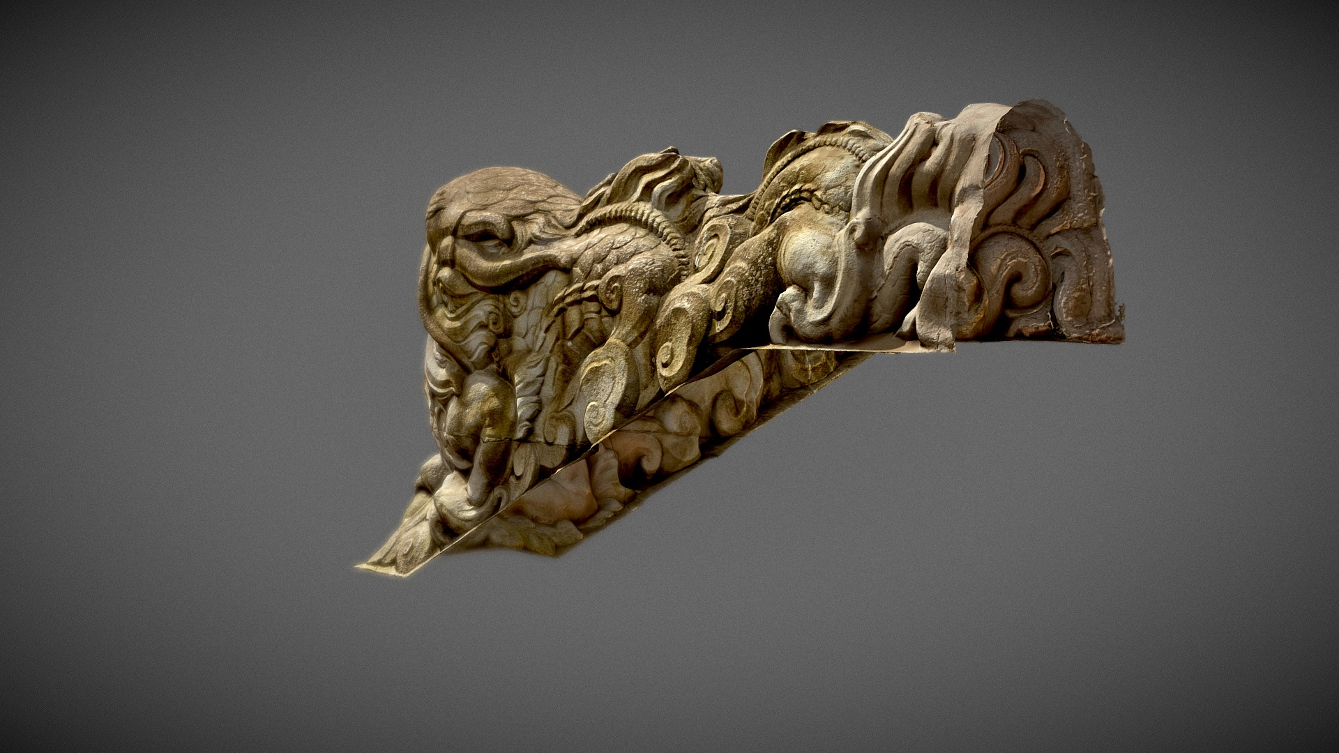 Chinese Dragon Sculpture 3D Model
