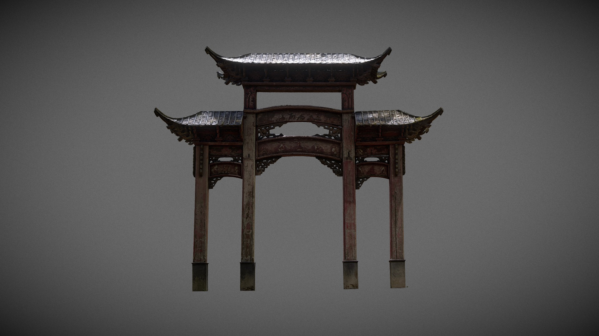Chinese Wooden Door  1906  3D Model