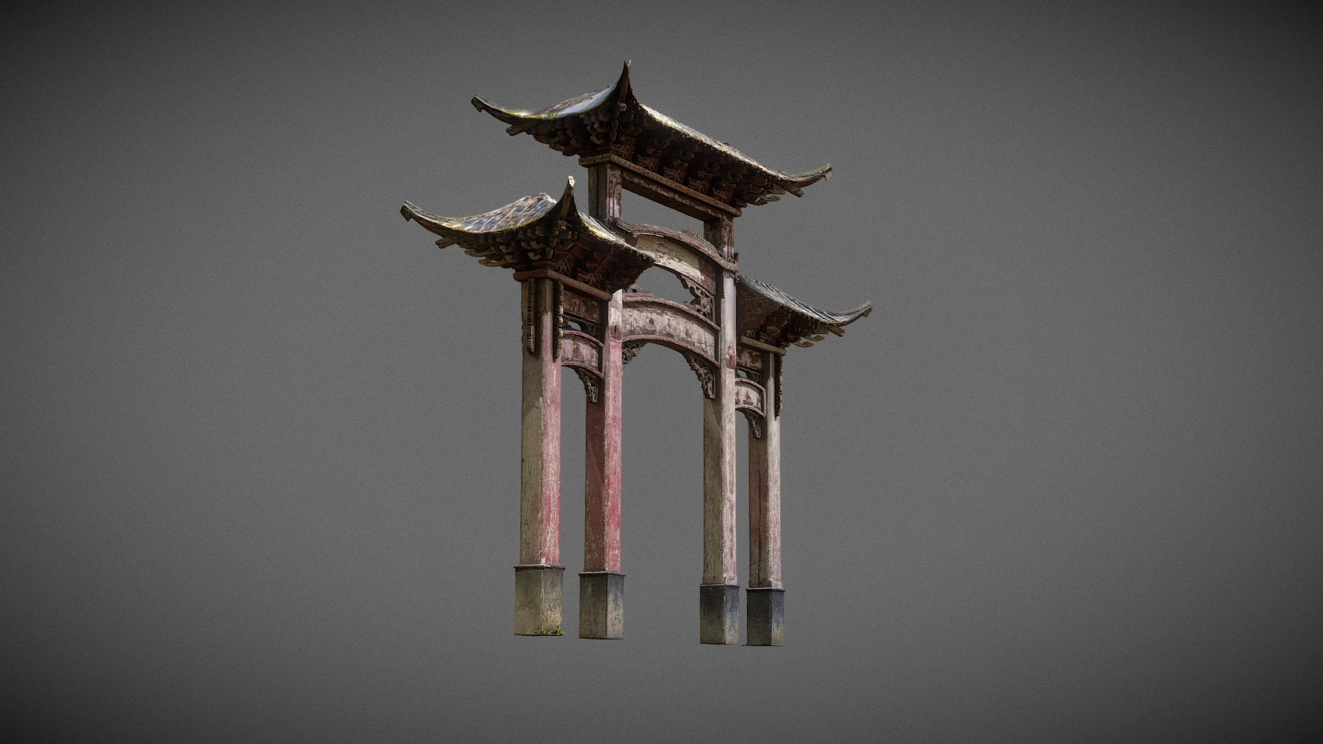 Chinese Wooden Door 1906 3D Model