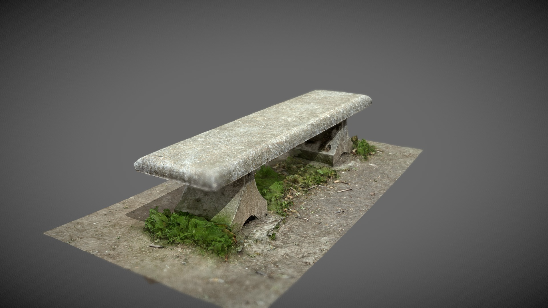 Concrete Bench 3D Model