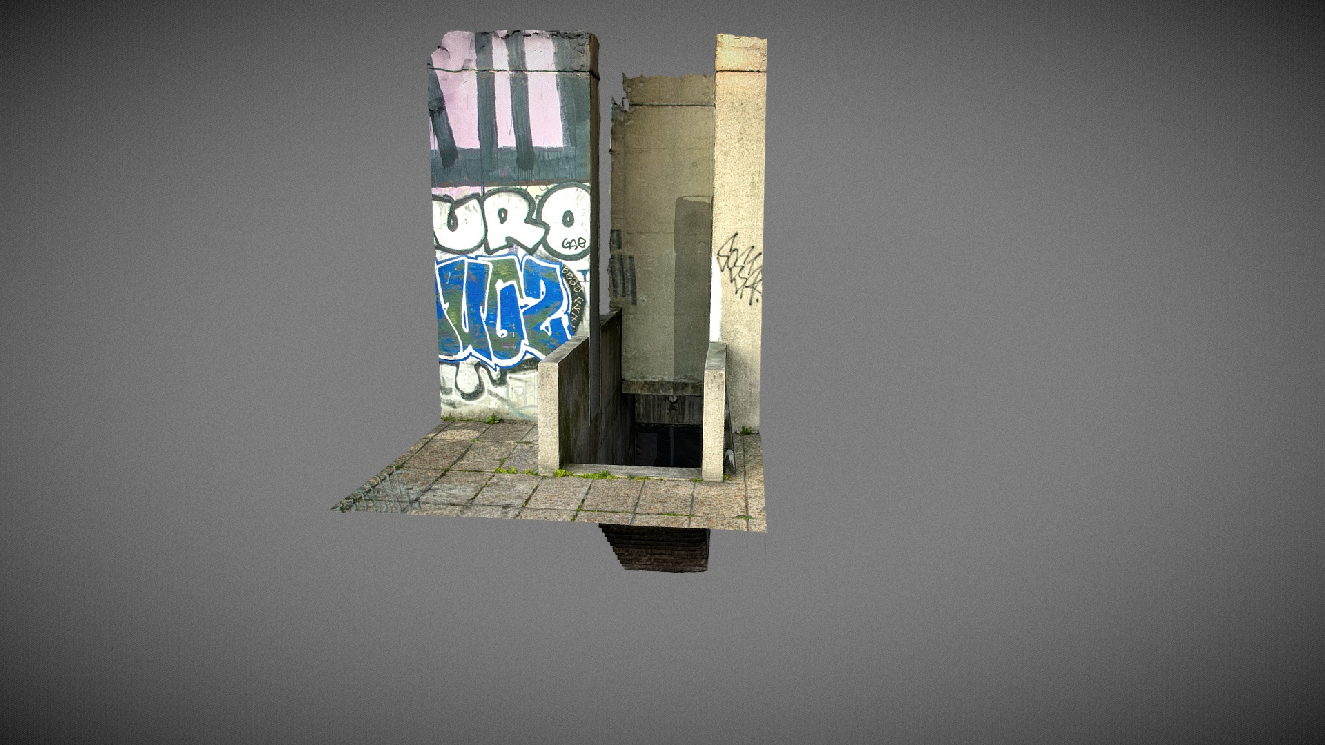 Creepy Concrete Cellar Stairs 3D Model