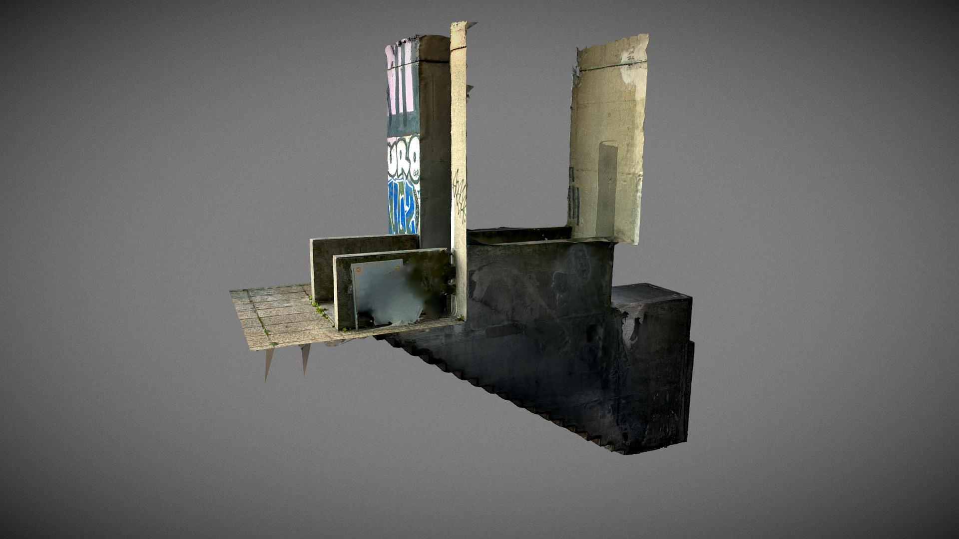 Creepy Concrete Cellar Stairs 3D Model