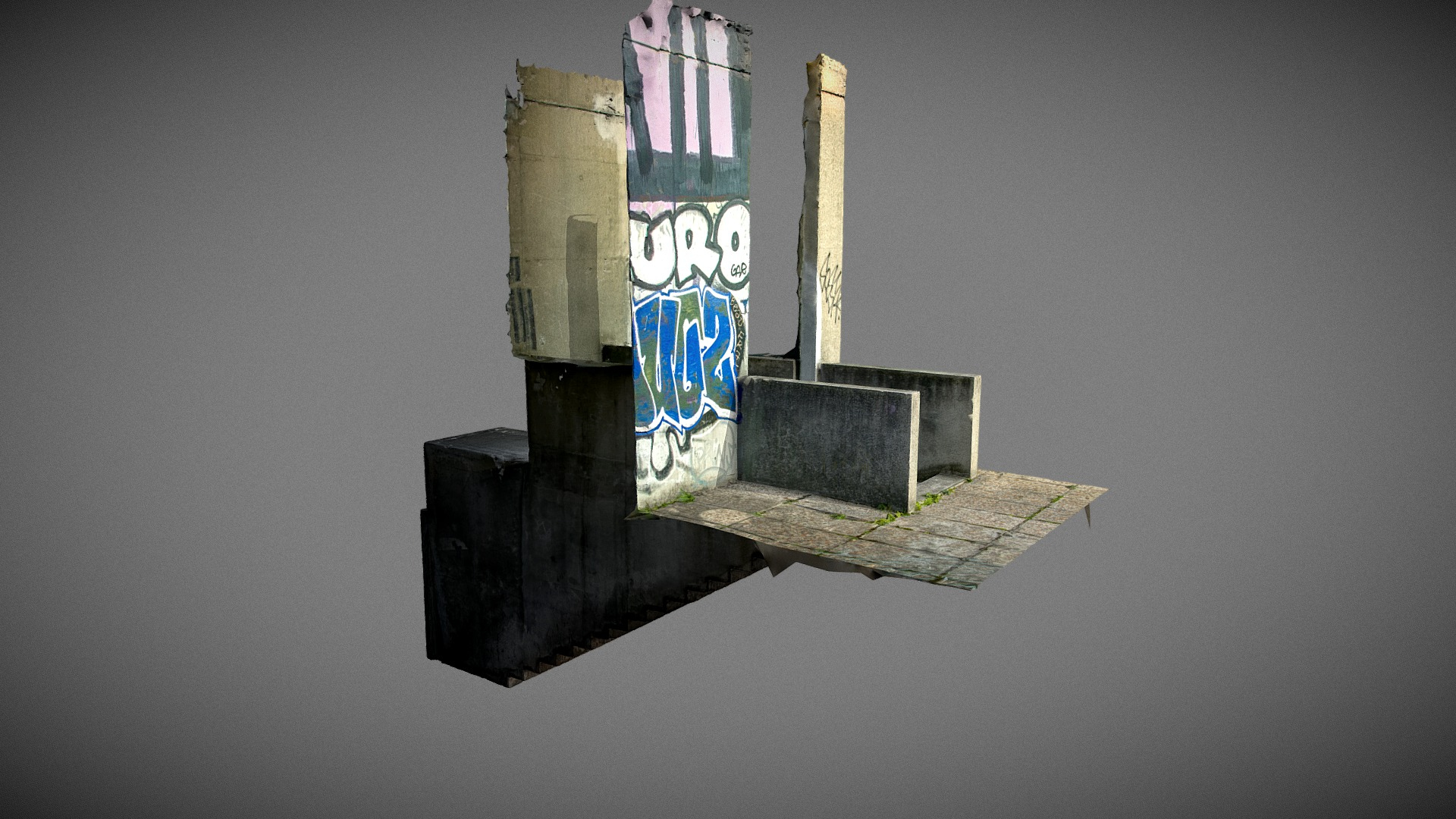 Creepy Concrete Cellar Stairs 3D Model