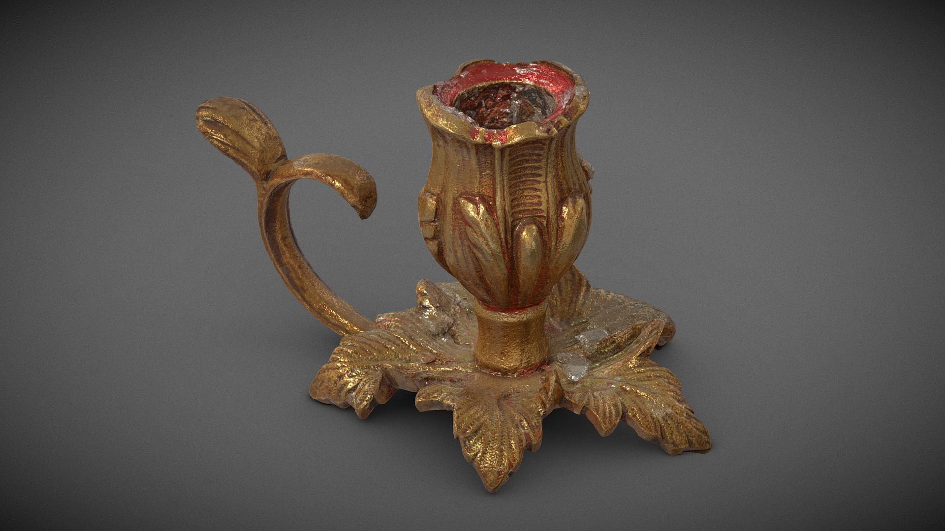 Gold candle holder 3D Model