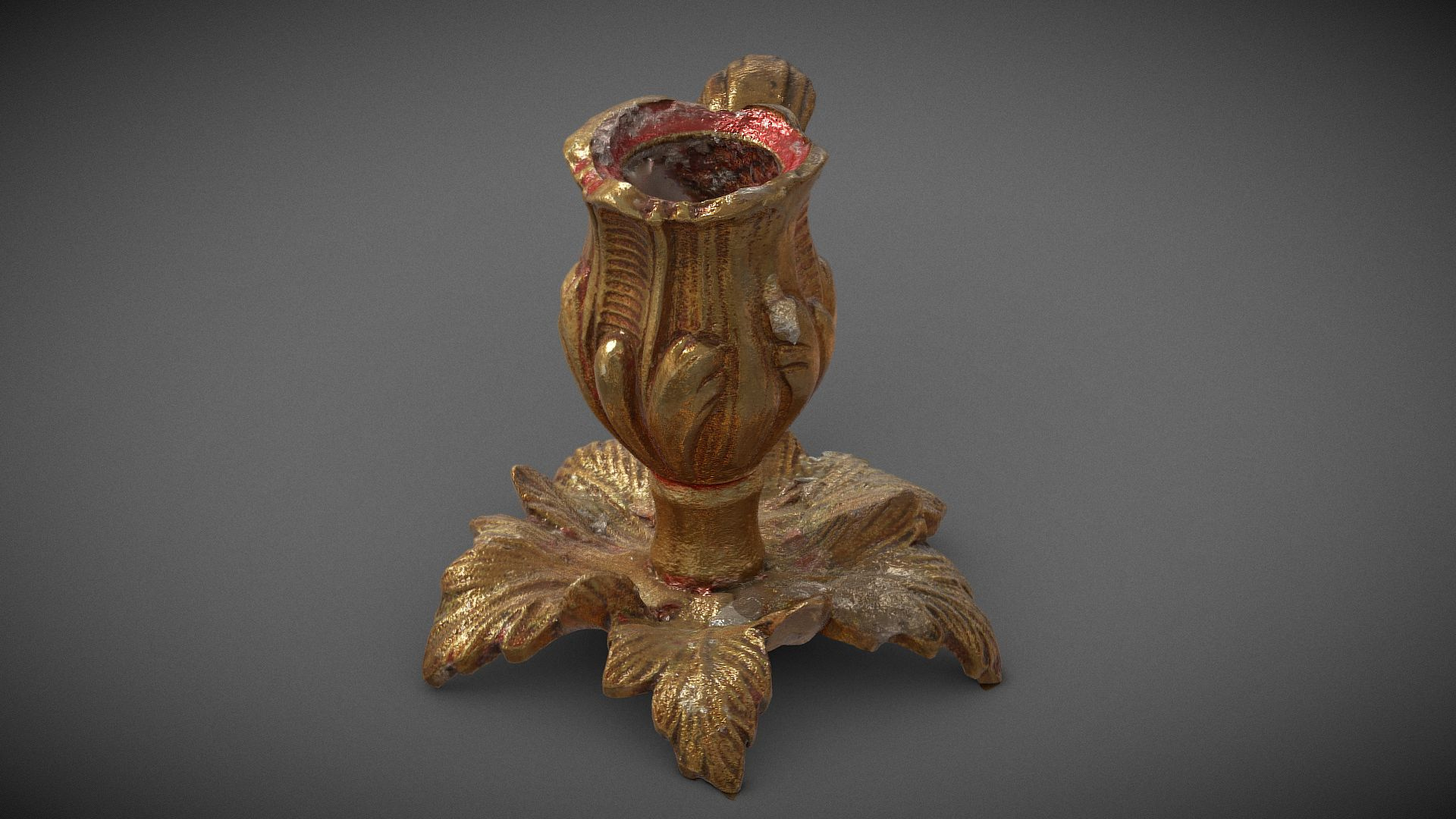Gold candle holder 3D Model
