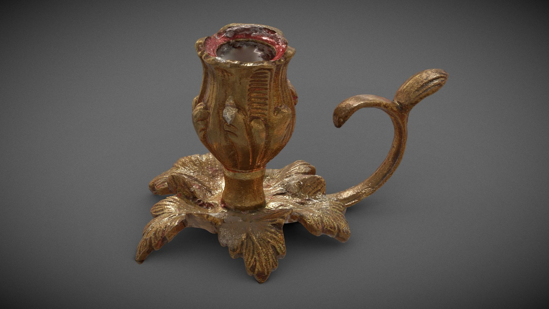 Gold candle holder 3D Model