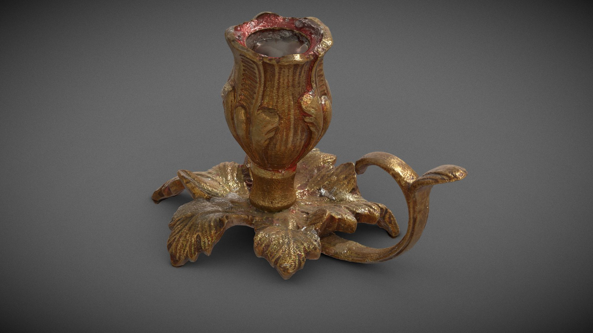 Gold candle holder 3D Model