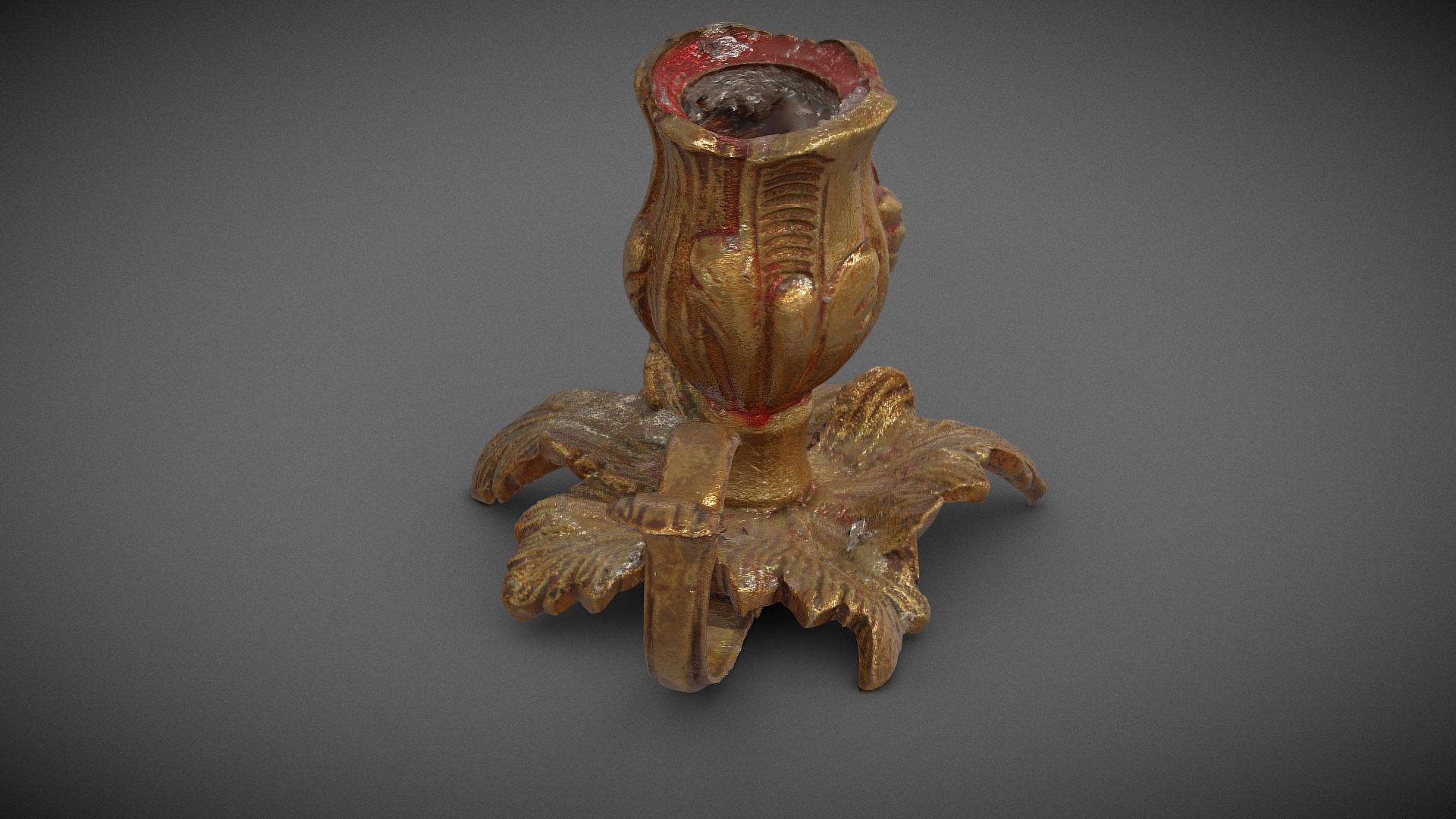 Gold candle holder 3D Model