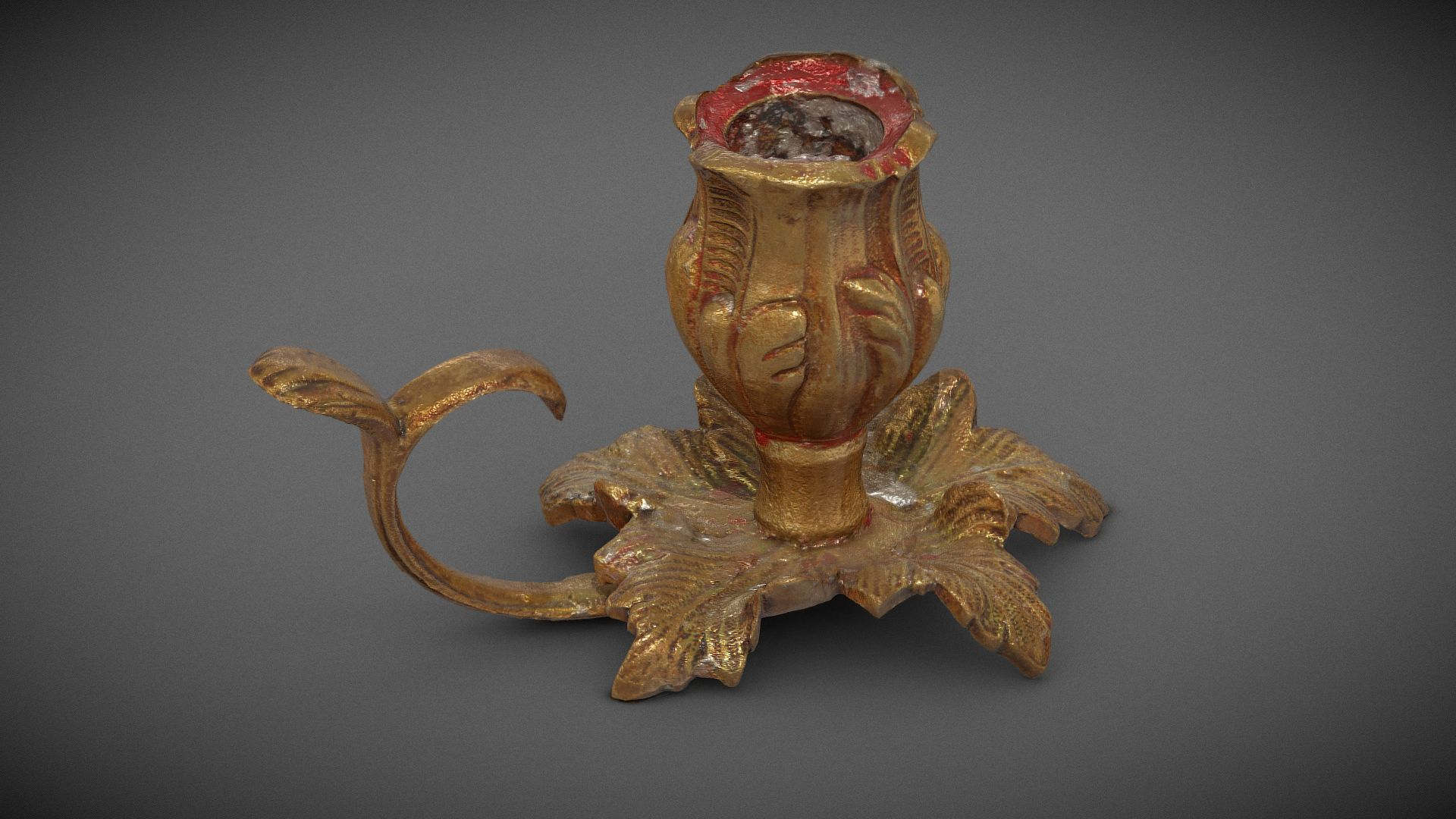 Gold candle holder 3D Model