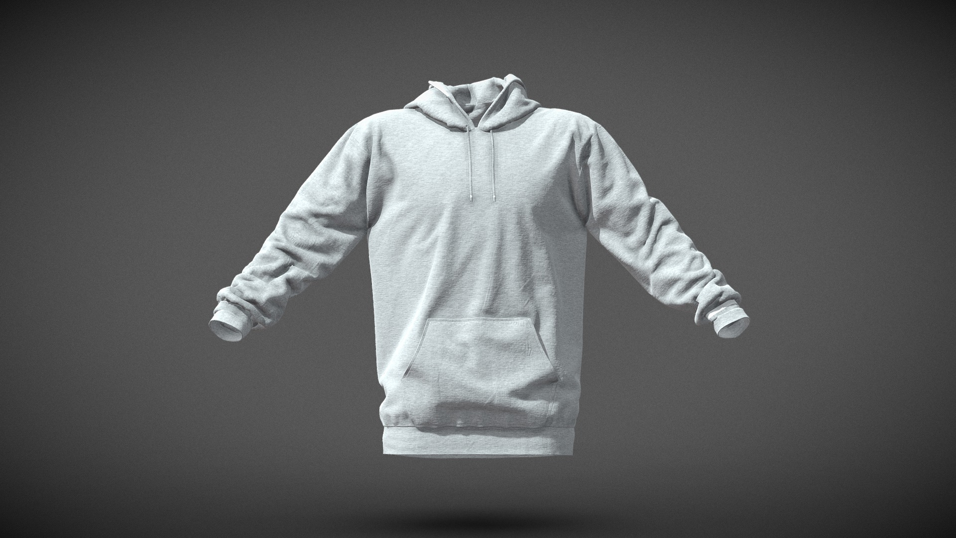 Grey Hoodie Basic 3D Model