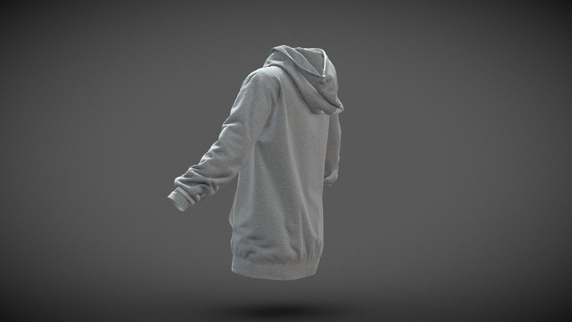 Grey Hoodie Basic 3D Model