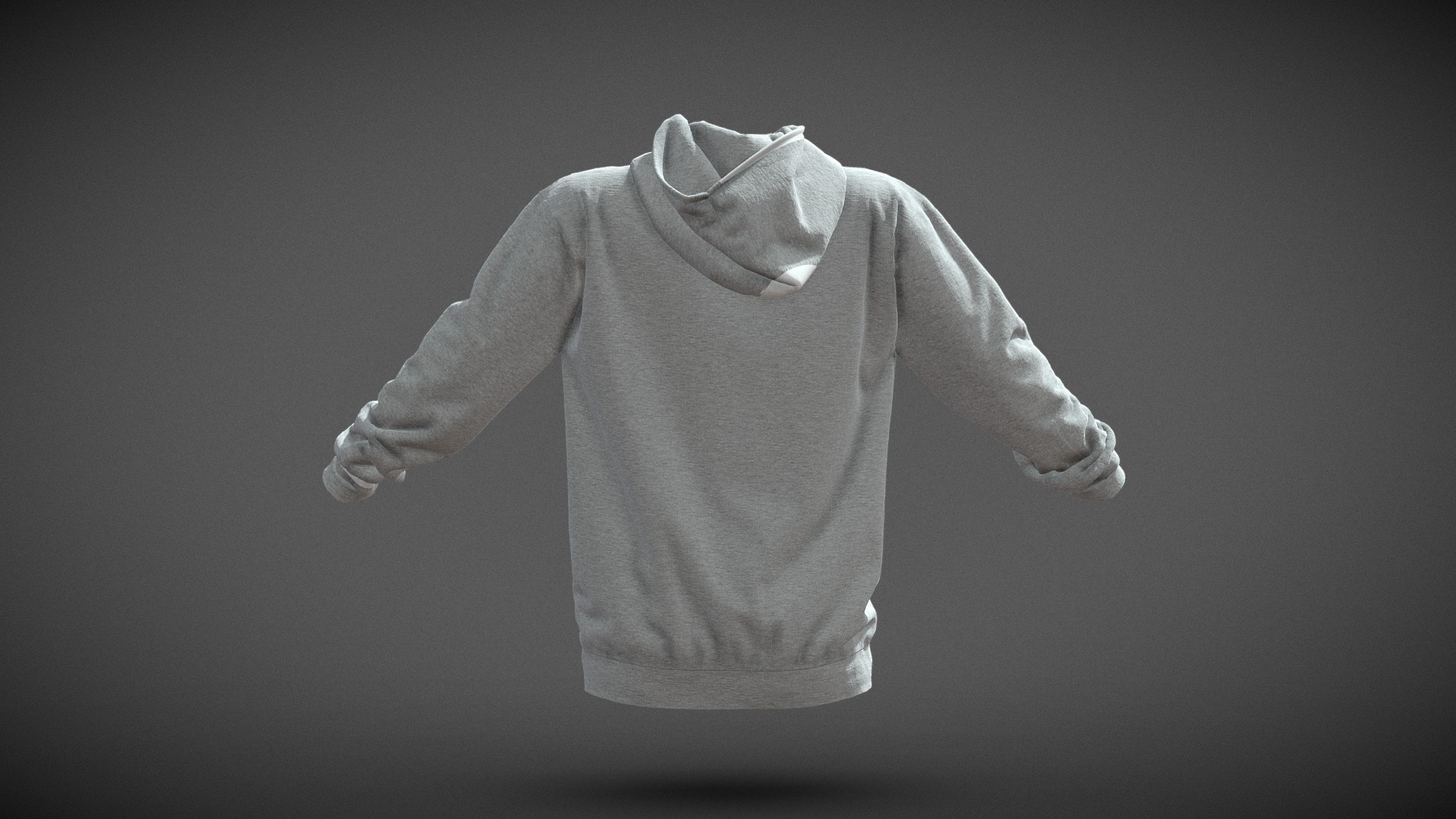 Grey Hoodie Basic 3D Model