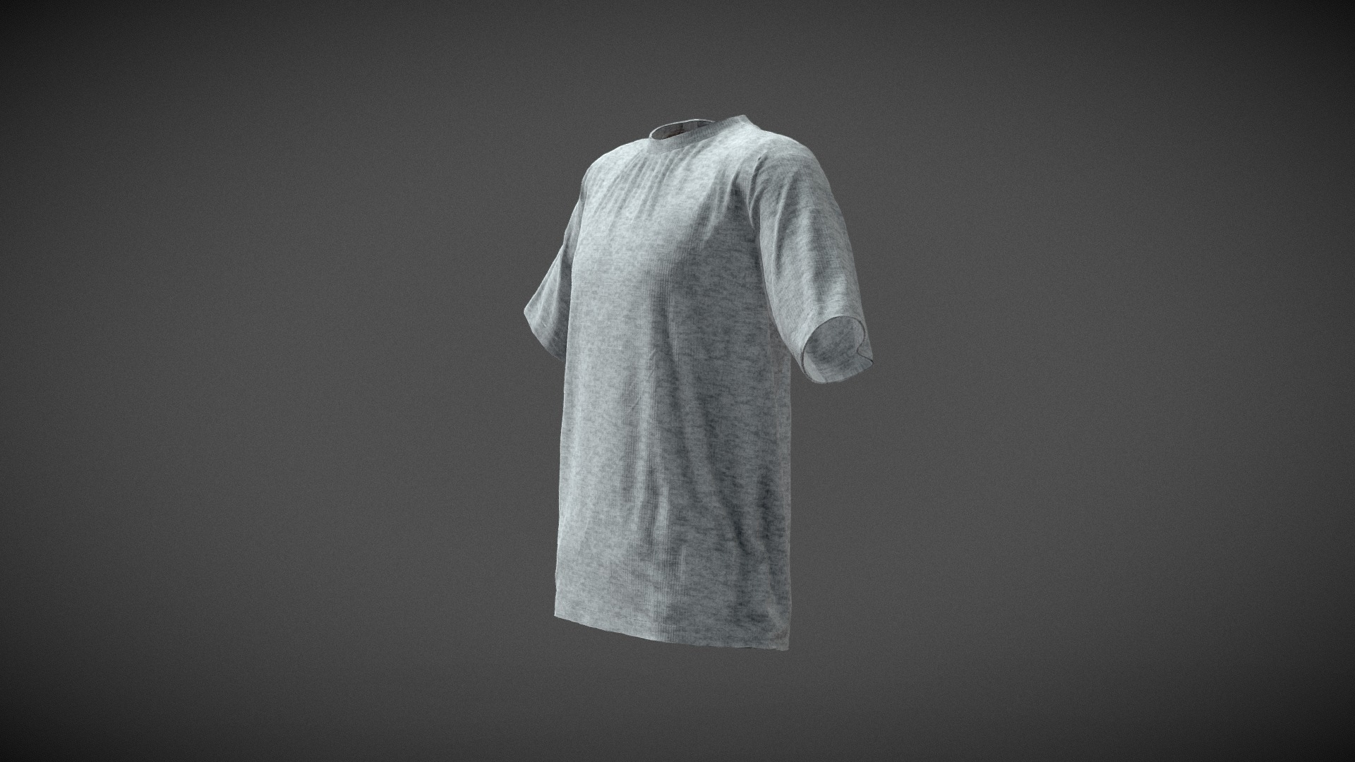 Grey T-Shirt Basic 3D Model