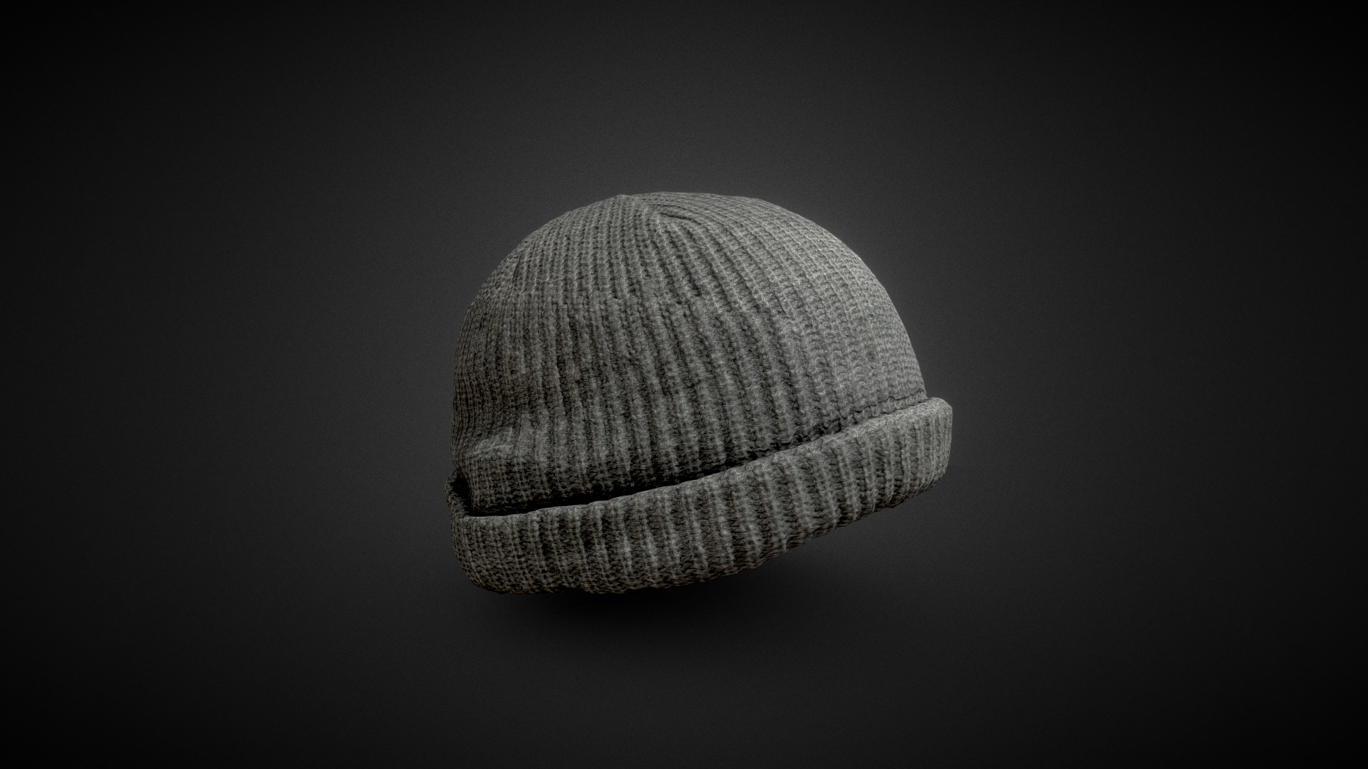 Grey Wool Cap 3D Model