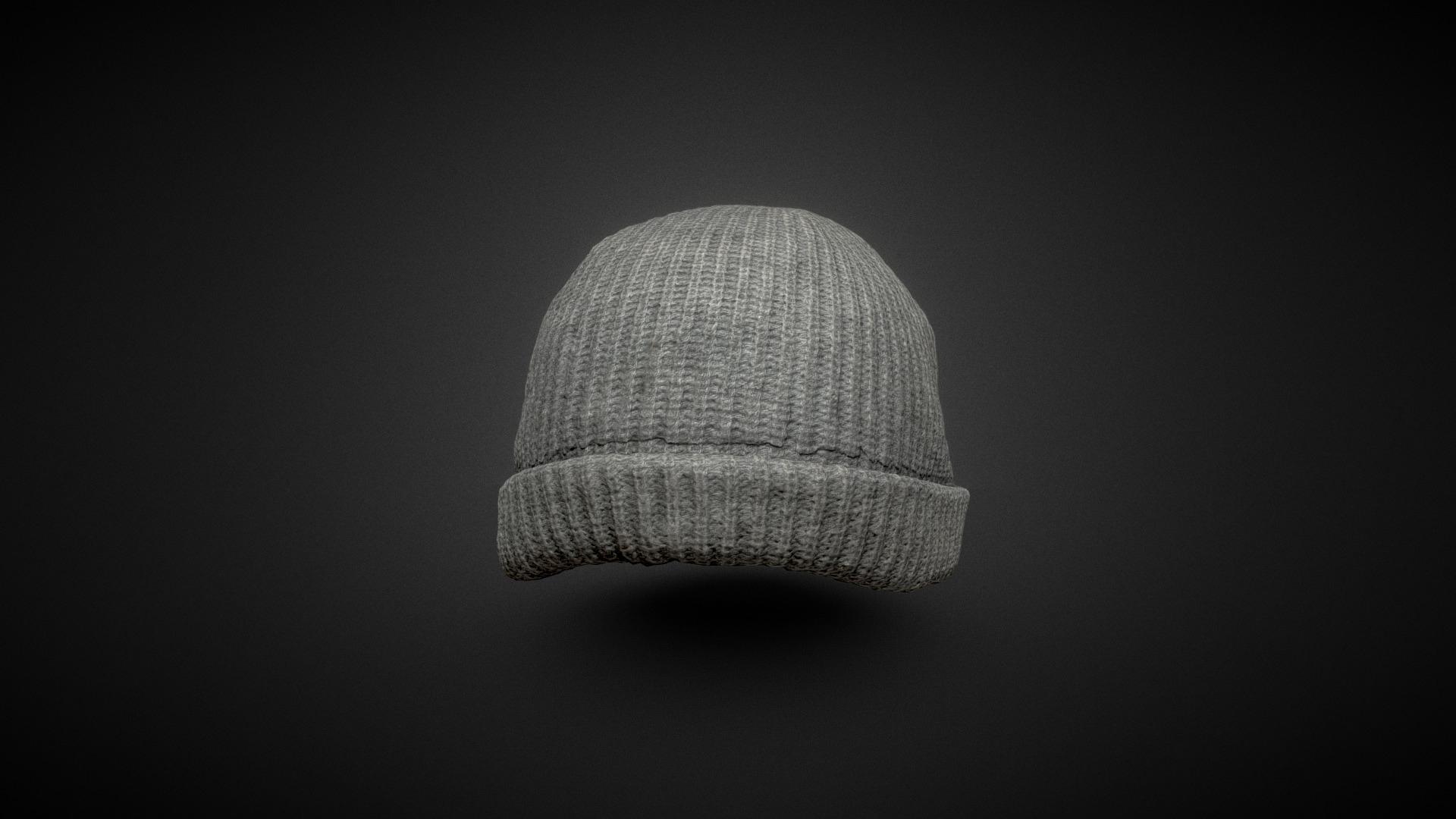 Grey Wool Cap 3D Model