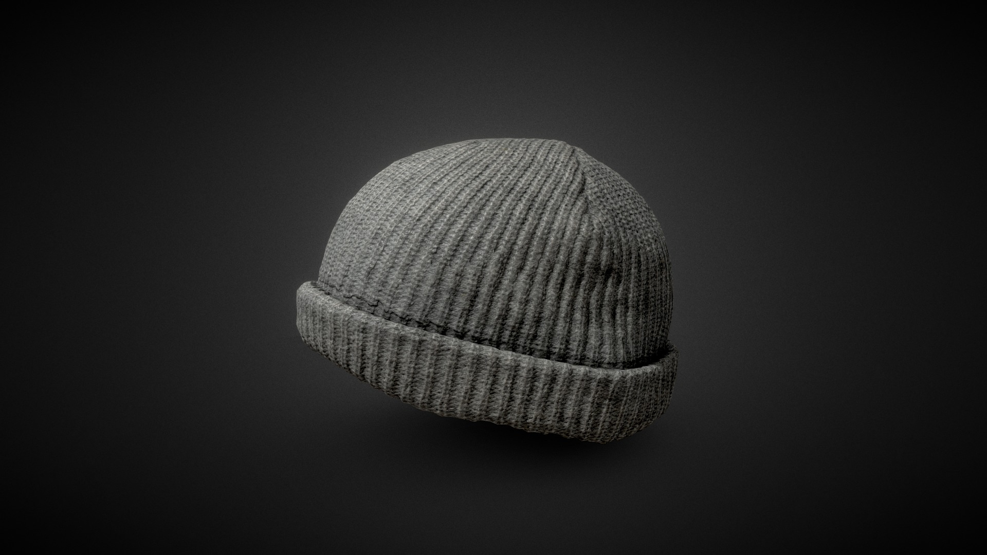 Grey Wool Cap 3D Model