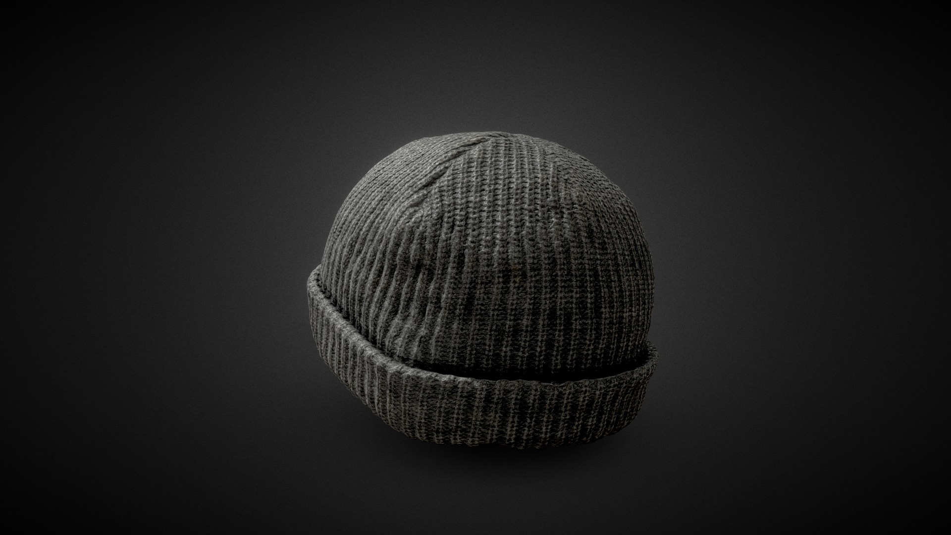 Grey Wool Cap 3D Model