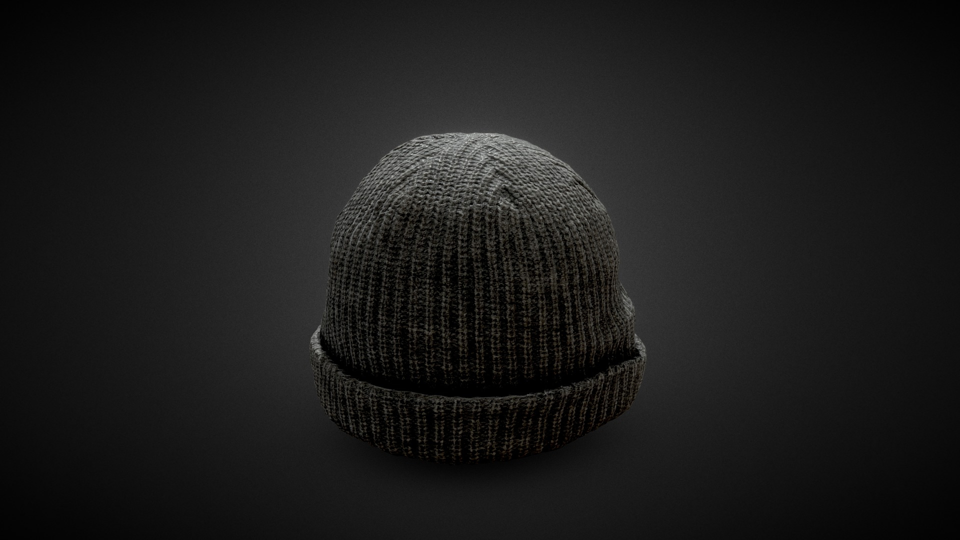 Grey Wool Cap 3D Model