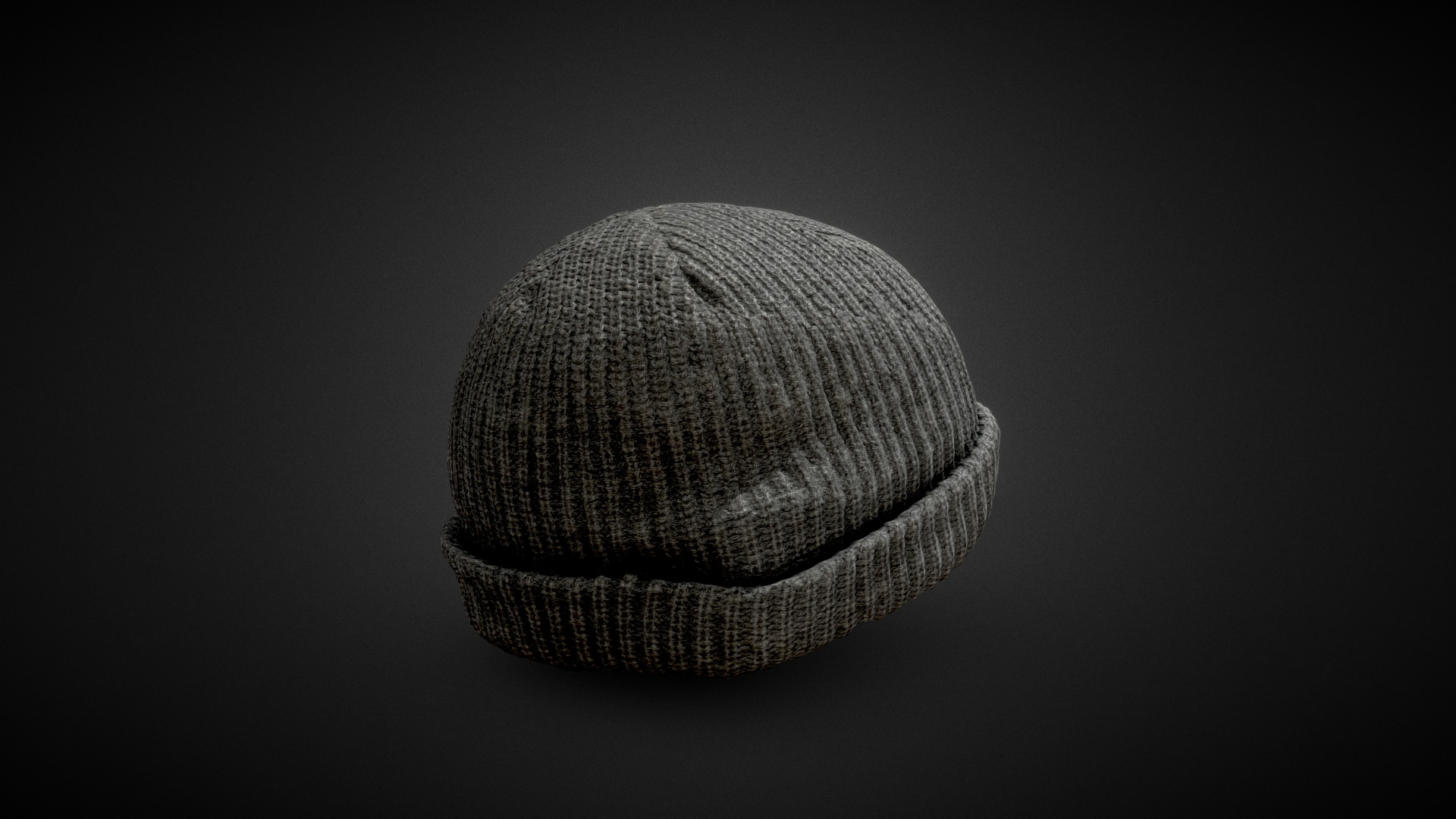 Grey Wool Cap 3D Model