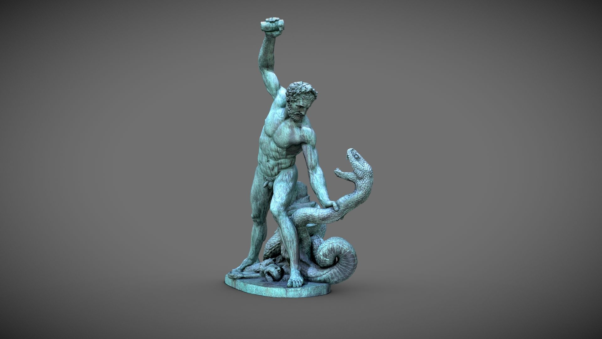 Hercules fighting Acheloos Carbonneaux 1824 3D Model